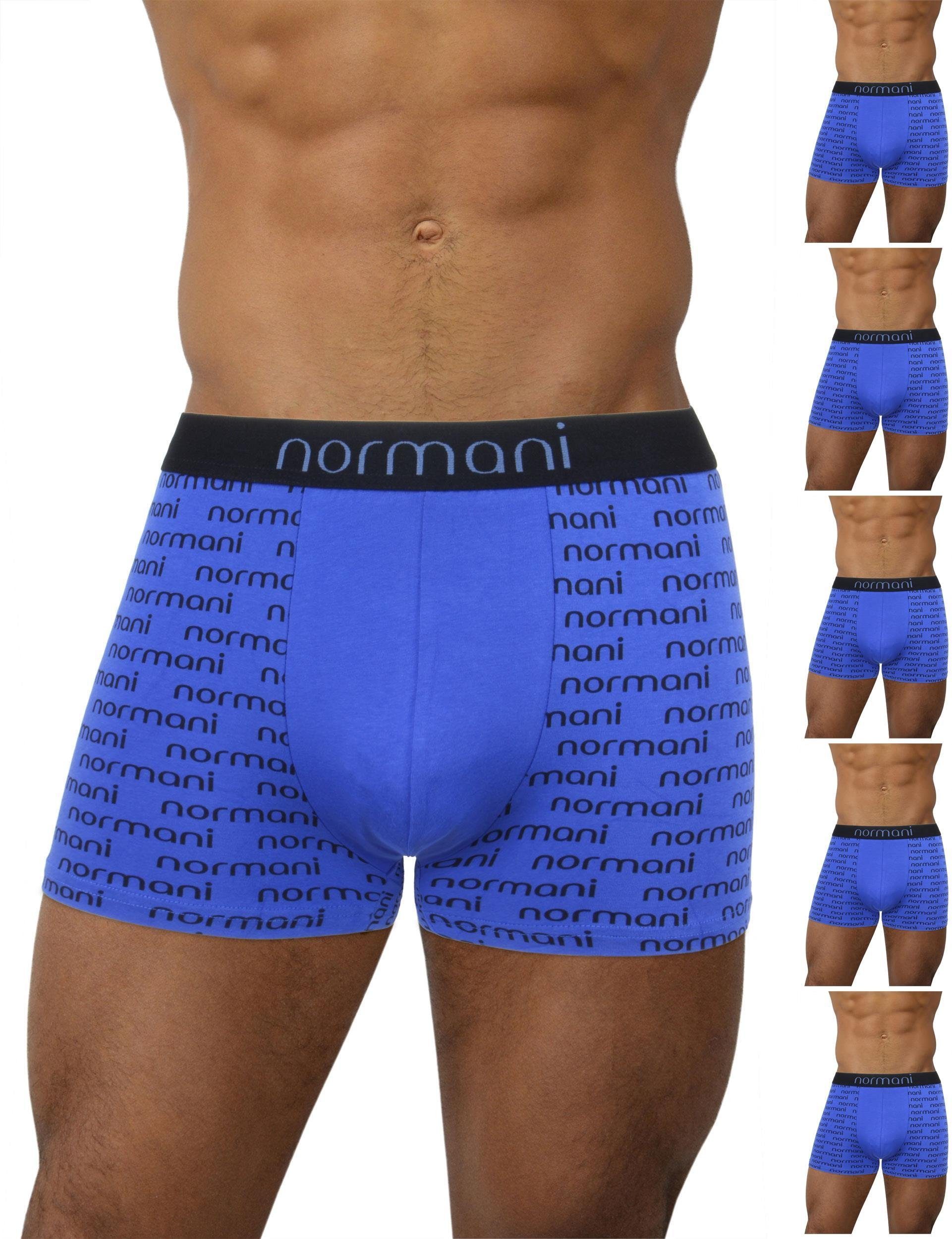normani Retro Boxer 6 Stück Retro Boxershorts aus Baumwolle Unterhose aus atmungsaktiver Baumwolle Blue Banner