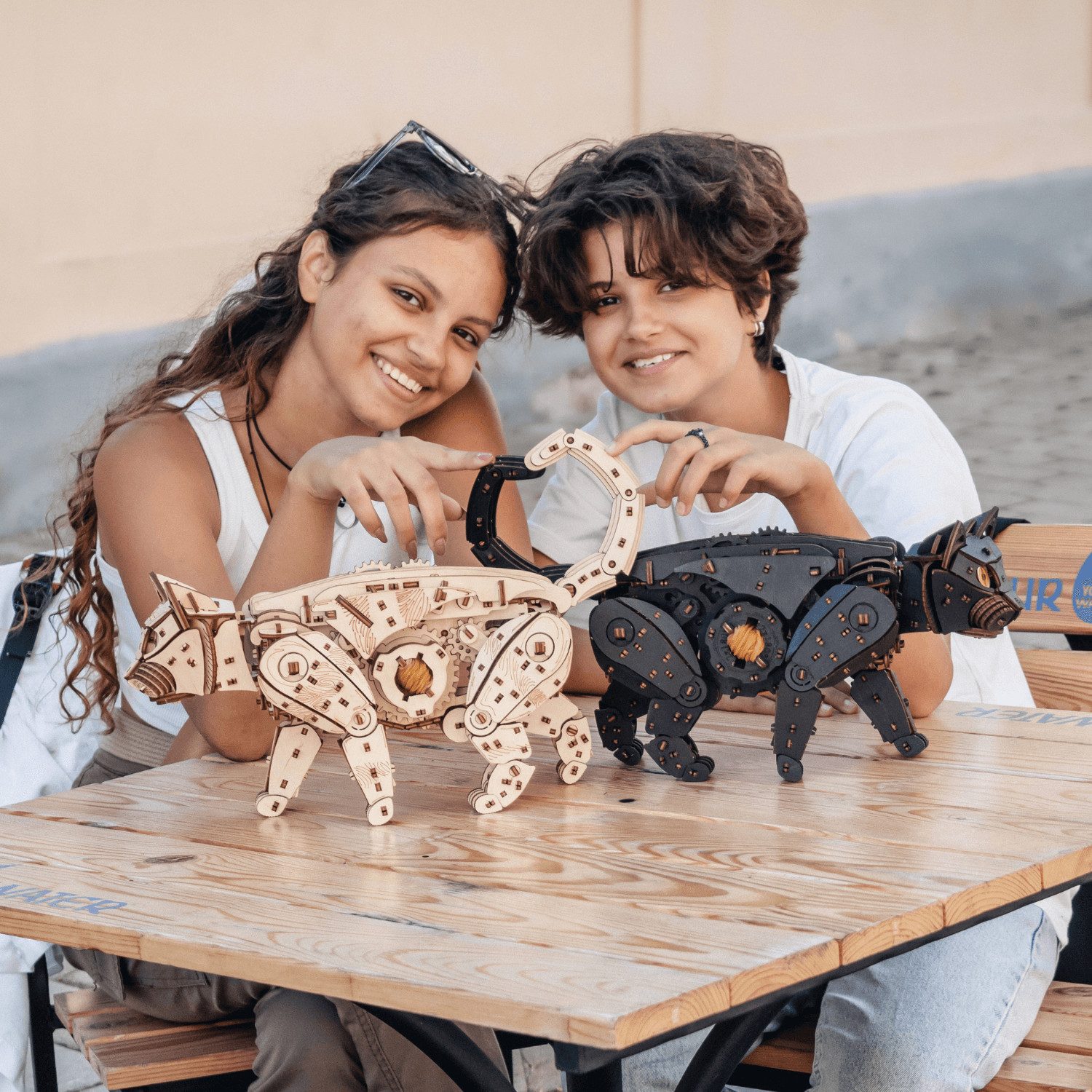 Eco Wood Art Modellbausatz Eco-Wood-Art Mechanische Katzen Natur oder Schwarz Mechanisches, (508-tlg)