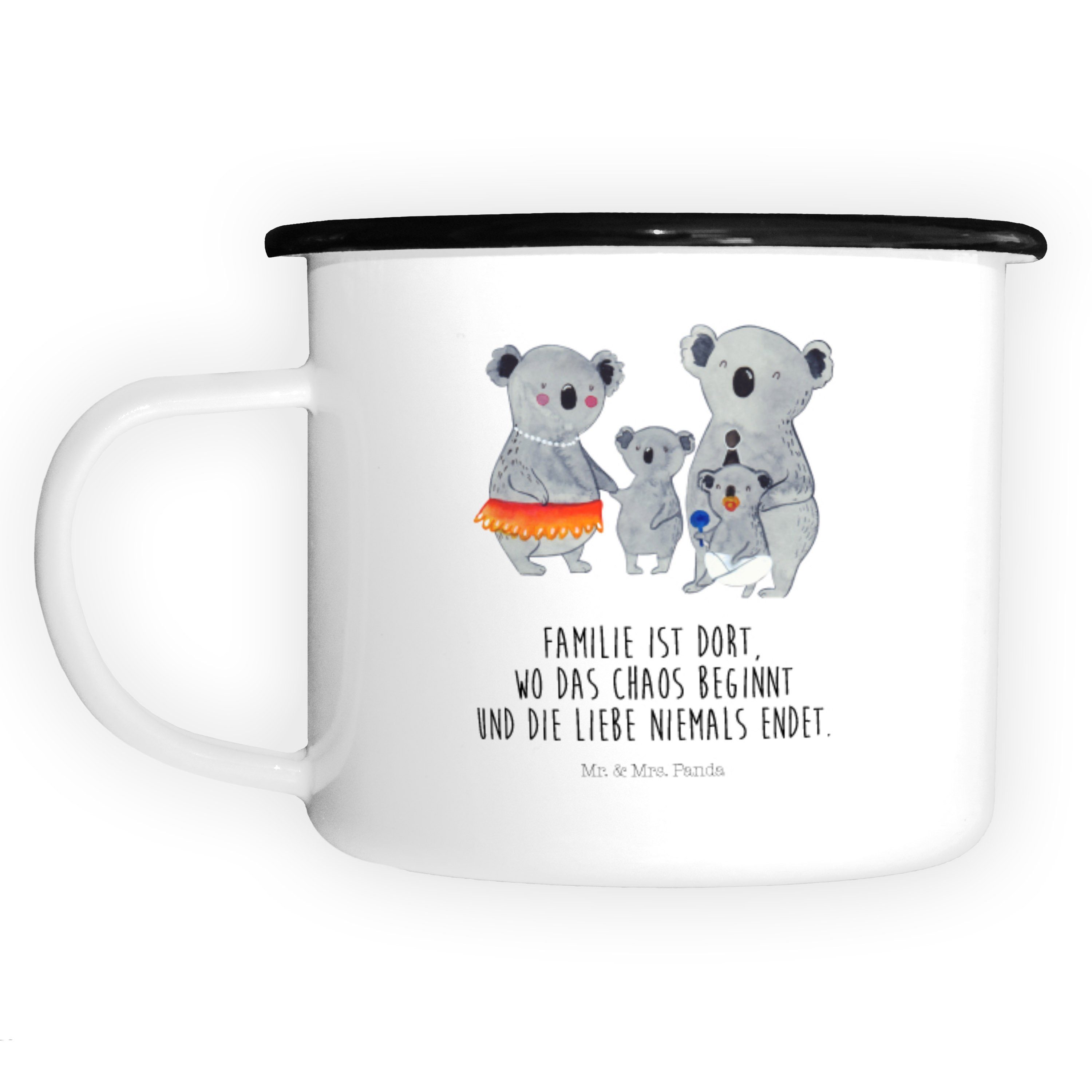 Mr. & Mrs. Panda Dekobecher Koala Familie - Weiß - Geschenk, Metall-Tasse, Familienleben, Muttert (1 St)