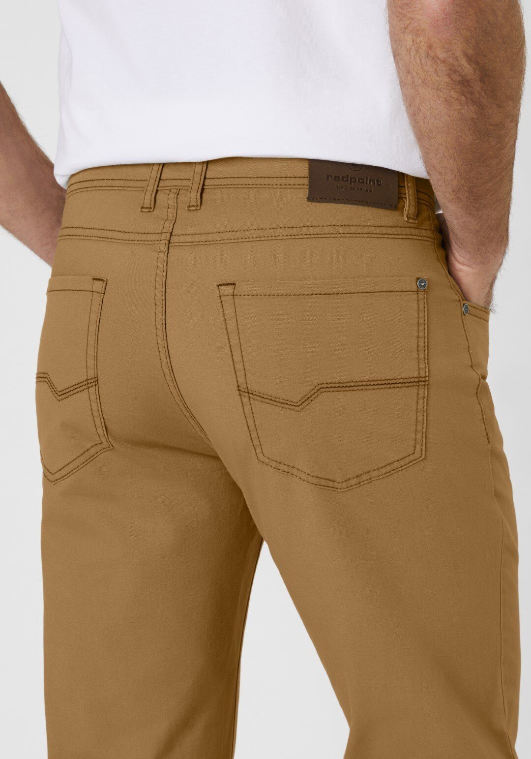 Redpoint Stoffhose MILTON Straight-Fit Hose mit camel Stretch 5-Pocket