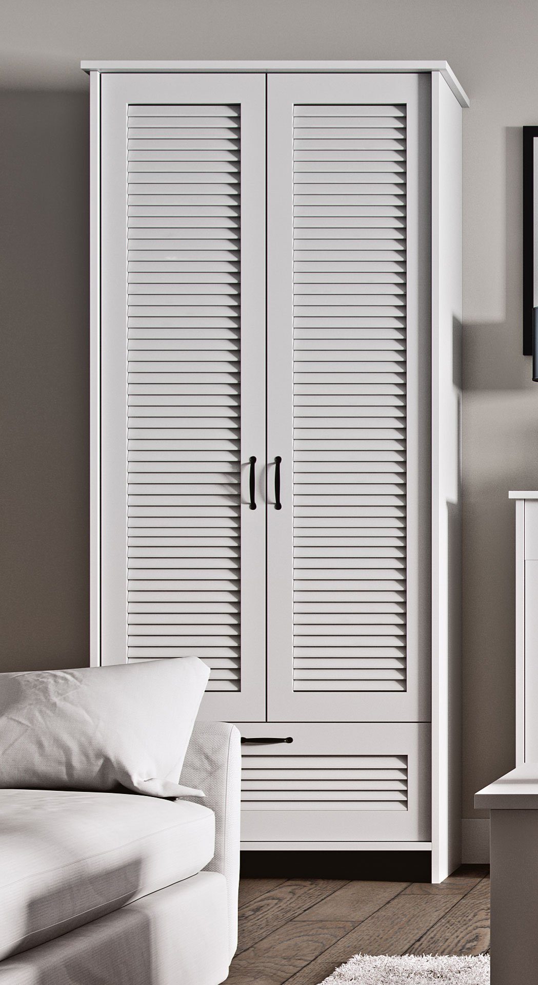 Feldmann-Wohnen Drehtürenschrank Orient (1-St) Lamellentüren 88cm günstig online kaufen