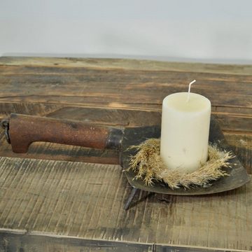 LebensWohnArt Kerzenhalter Recycelter Kerzenhalter PALA ca. 35x15cm Kerzenteller Schaufel