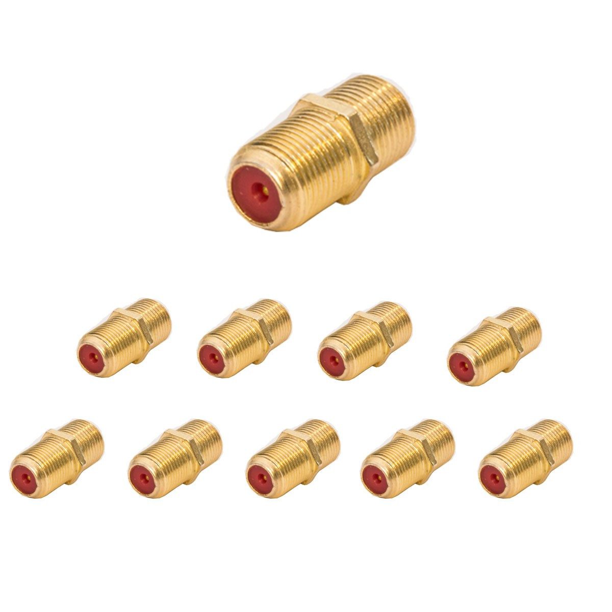 10x F-Verbinder Buchse / Buchse für F-Stecker jeder Größe 4 - 8,2mm SAT-Kabel
