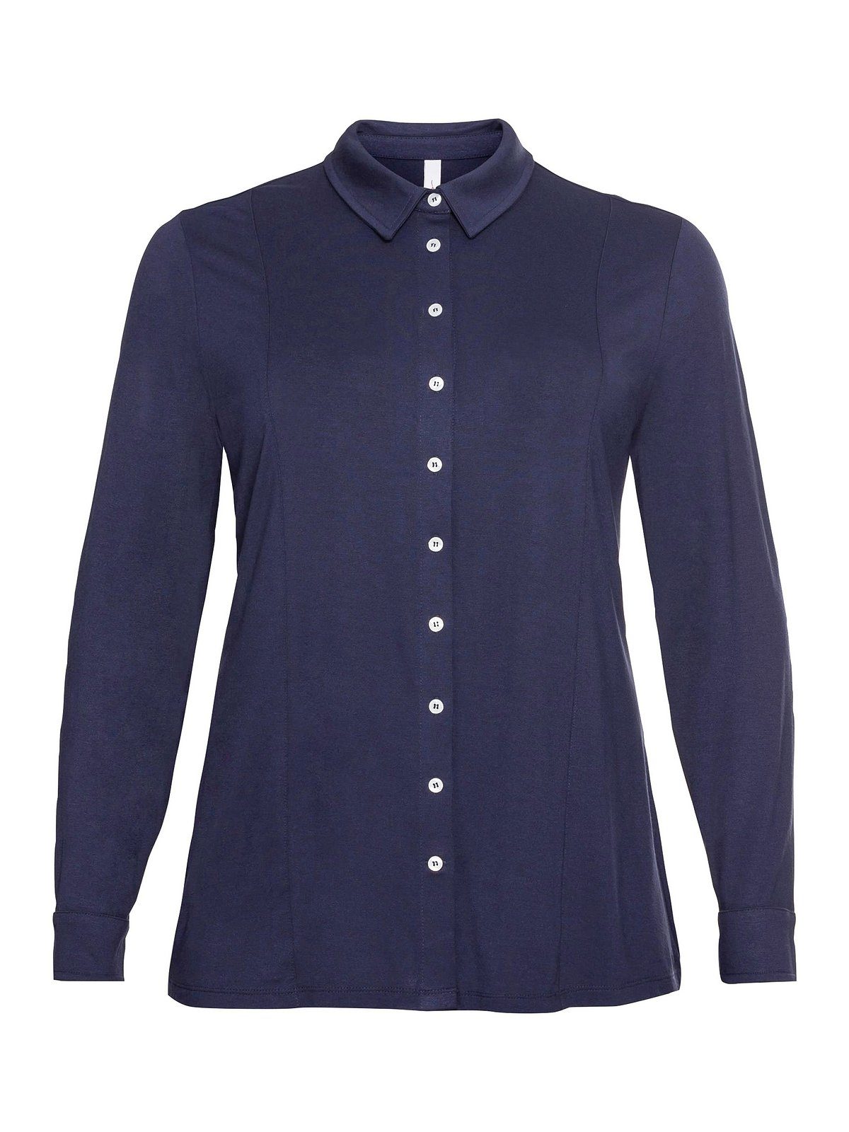 Sheego Langarmshirt Blusenform, aus Größen Große Viskosejersey in