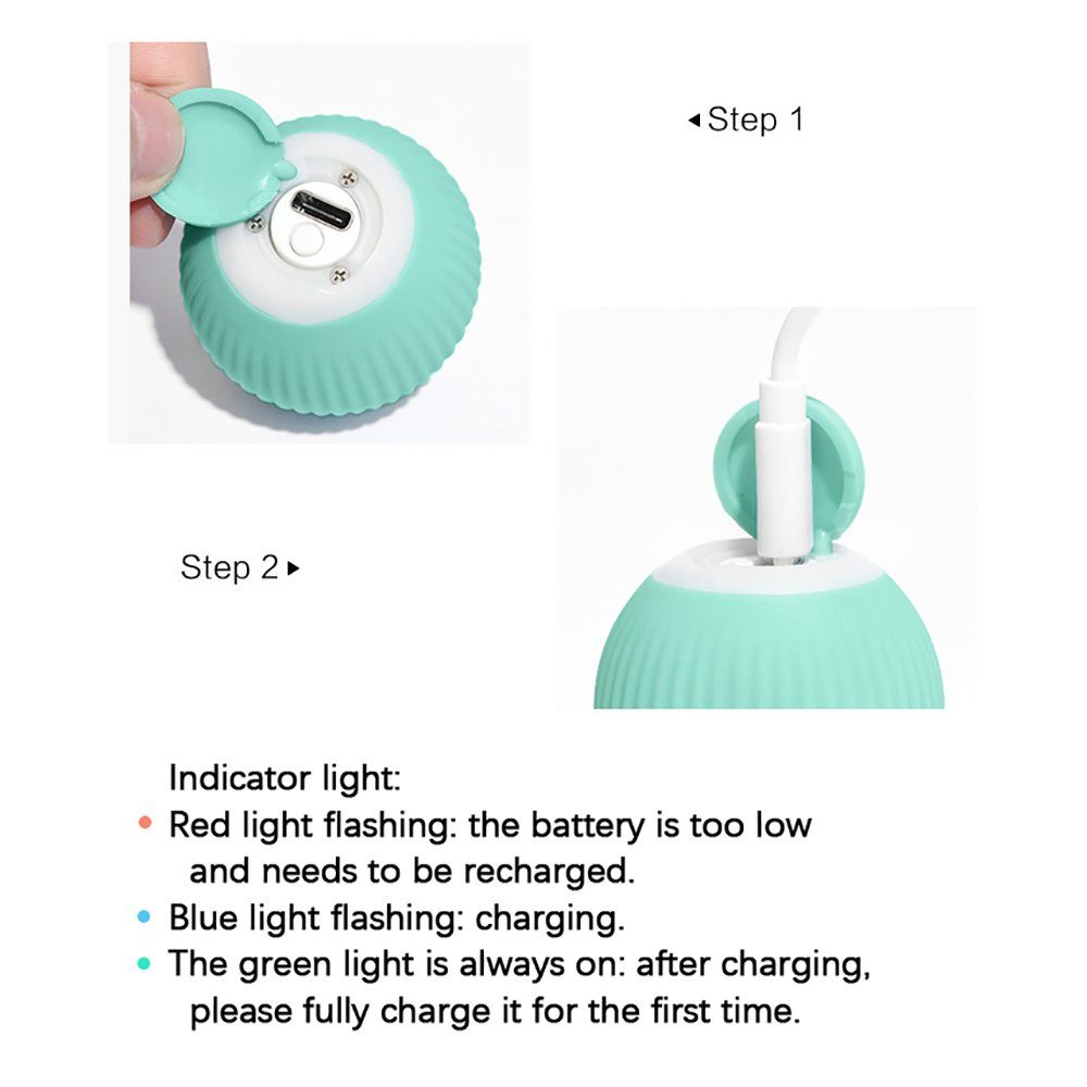 mit Katzenspielzeug, Katzenspielrad Elektrischer Tier-Rasselball Katzenball LED-Licht Orbeet