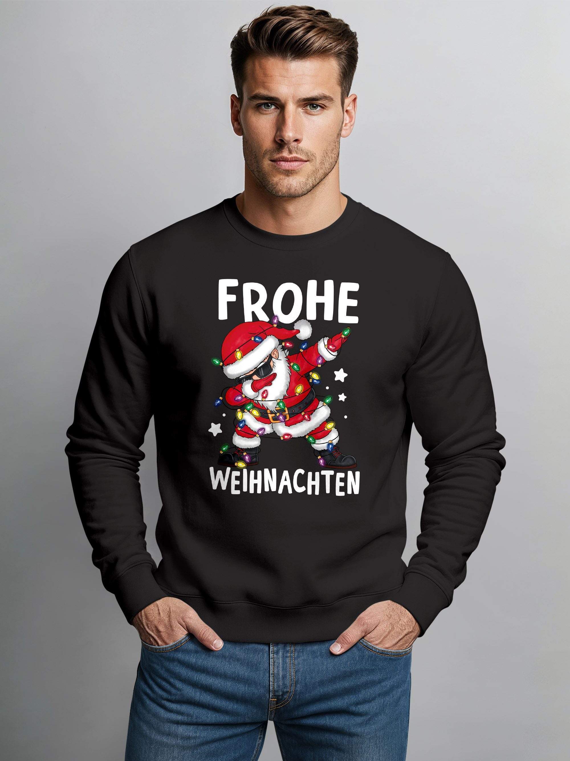 MoonWorks Sweatshirt Sweatshirt Herren Weihnachtspullover Frohe Weihnachten günstig online kaufen