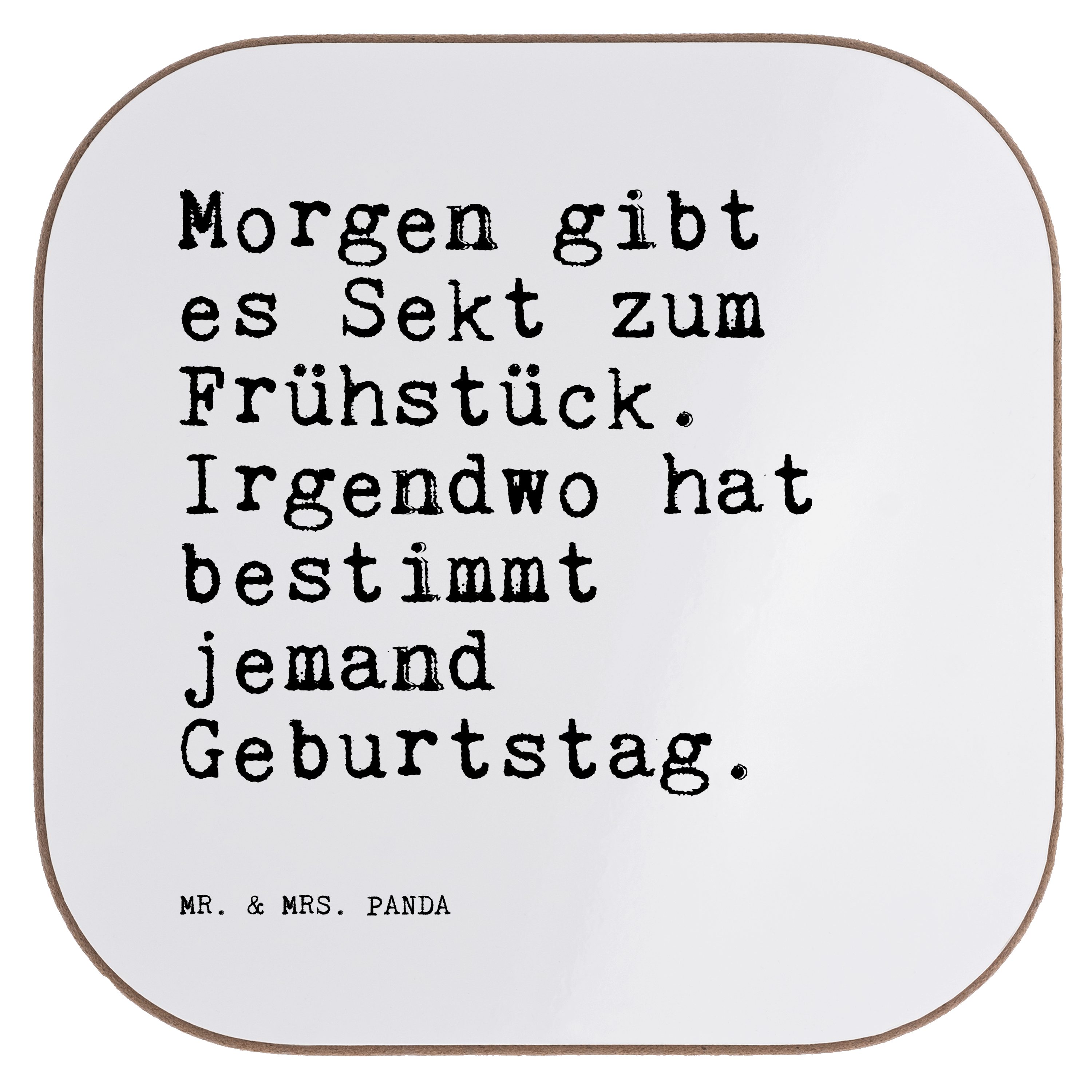 Mr. & Mrs. Panda Getränkeuntersetzer gibt es Sekt... Weiß