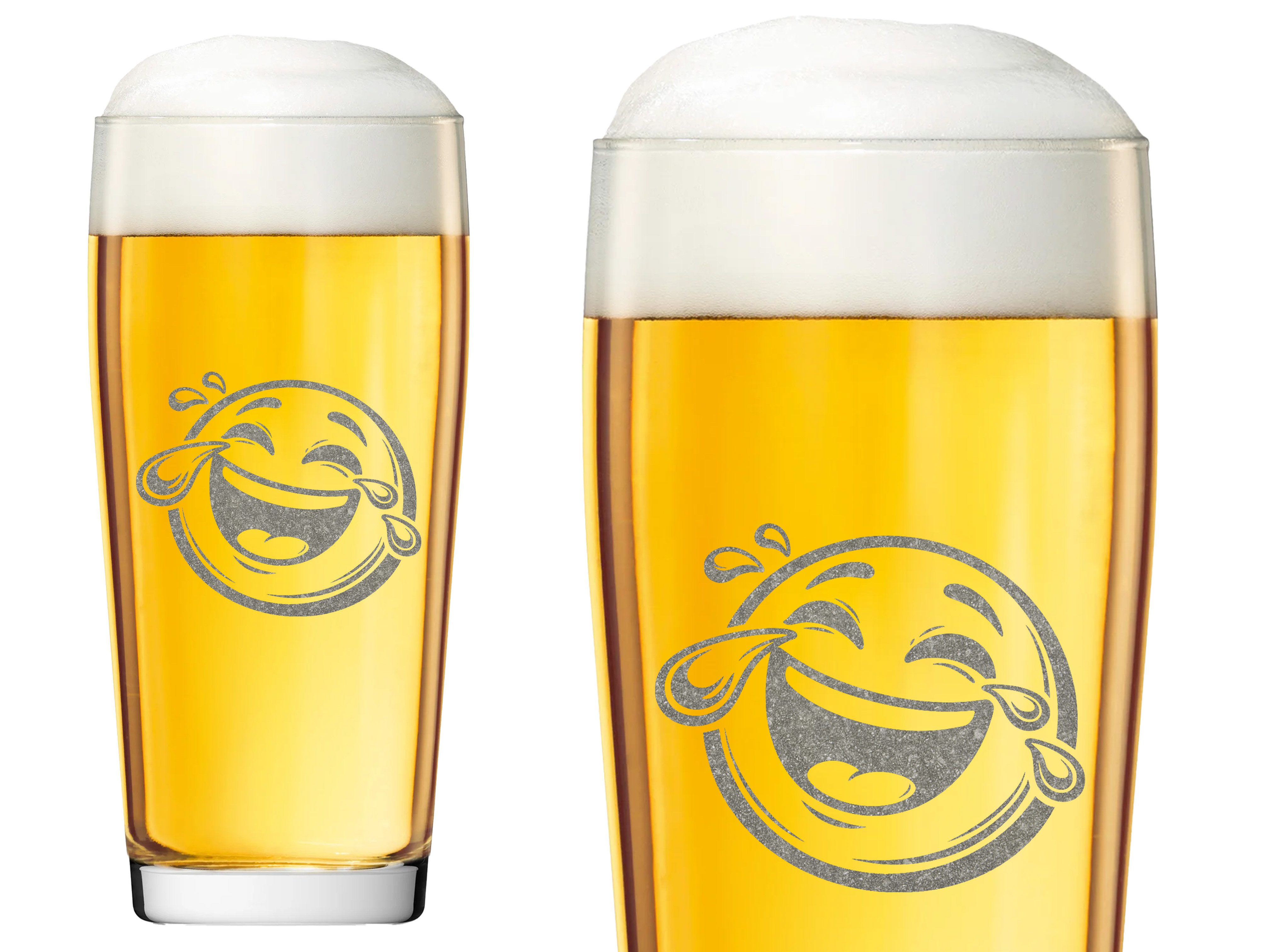 Valhalla Bierglas Smiley Motiv Bierglas 500ml spülmaschinenfest Gravur, 1-tlg., Glas, Atemberaubende Darstellung