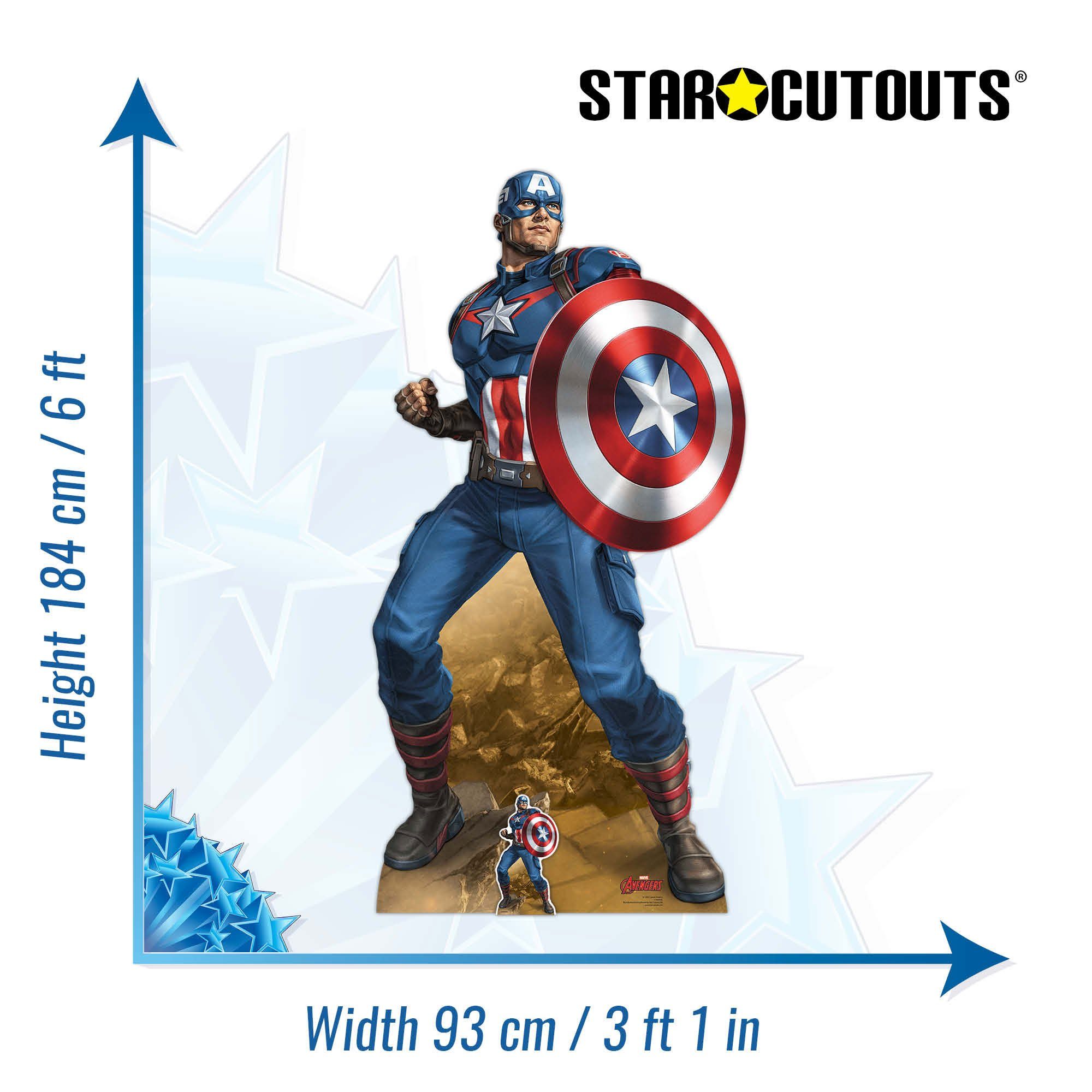 empireposter Dekofigur Captain America cm Pappaufsteller Earths - 93x184 Mightiest - Standy