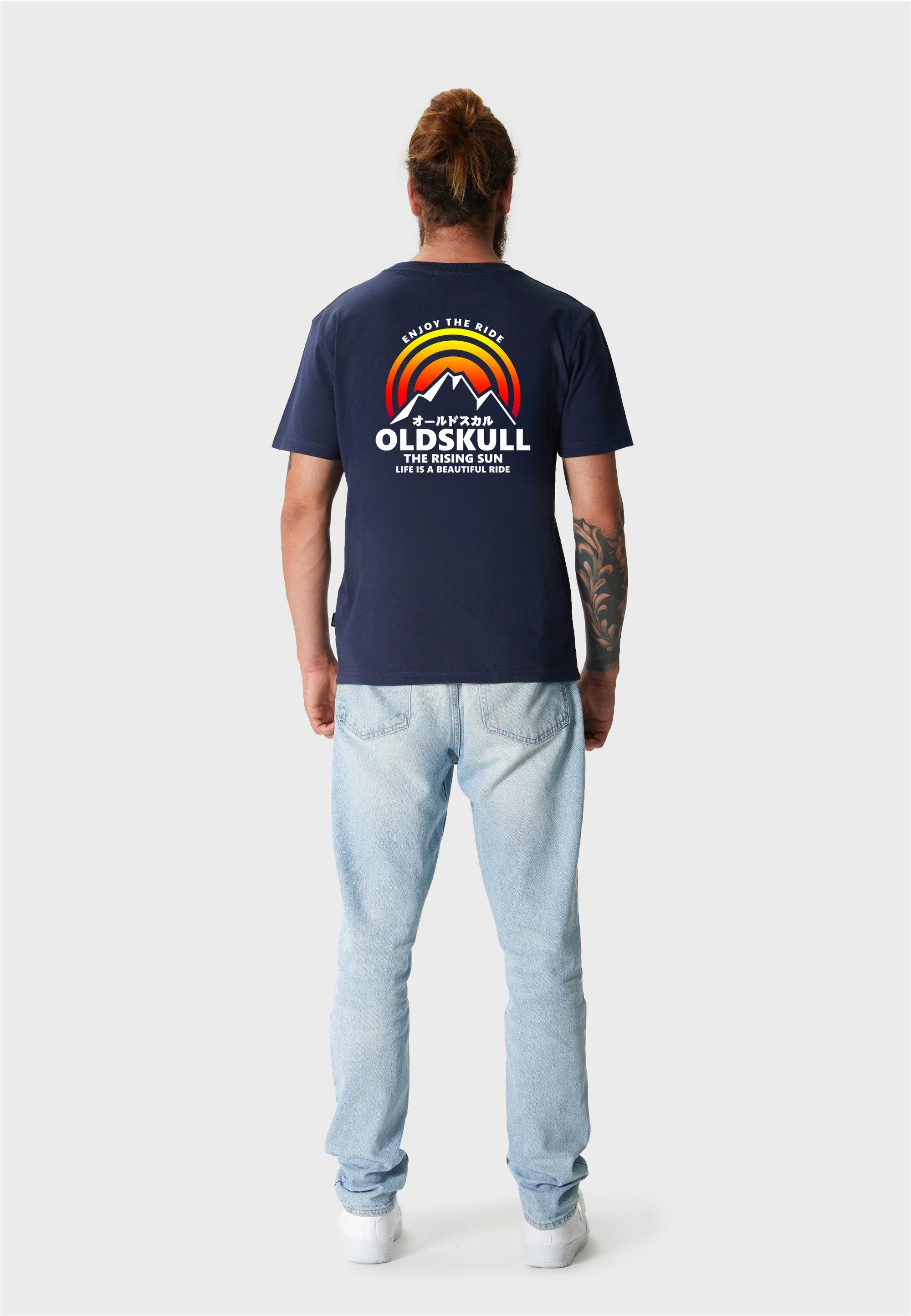 Oldskull T-Shirt Retro Rising Sun Logo günstig online kaufen