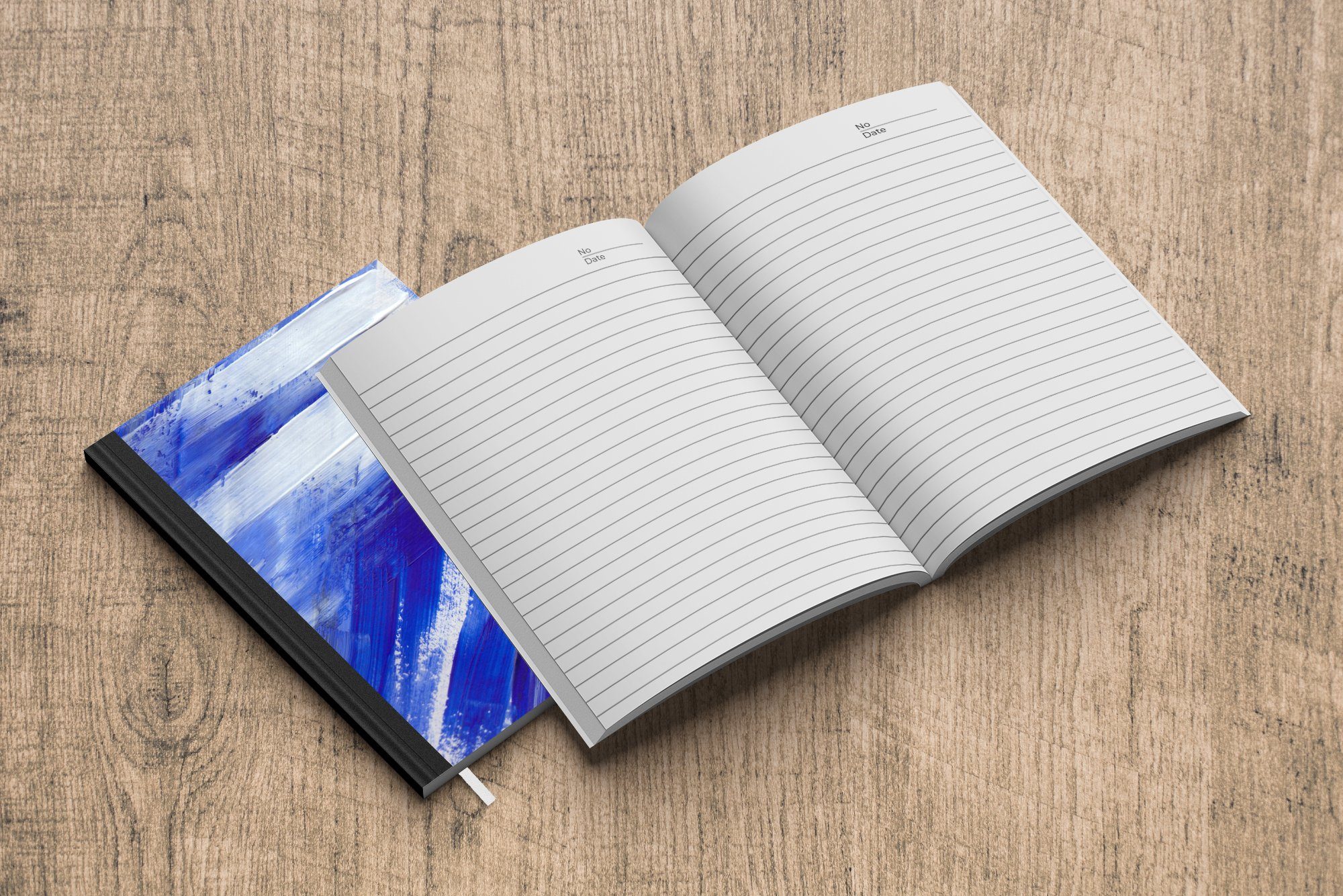 Seiten, Notizheft, MuchoWow Blau, 98 Tagebuch, - Design Merkzettel, Notizbuch Journal, - Farbe A5, Haushaltsbuch