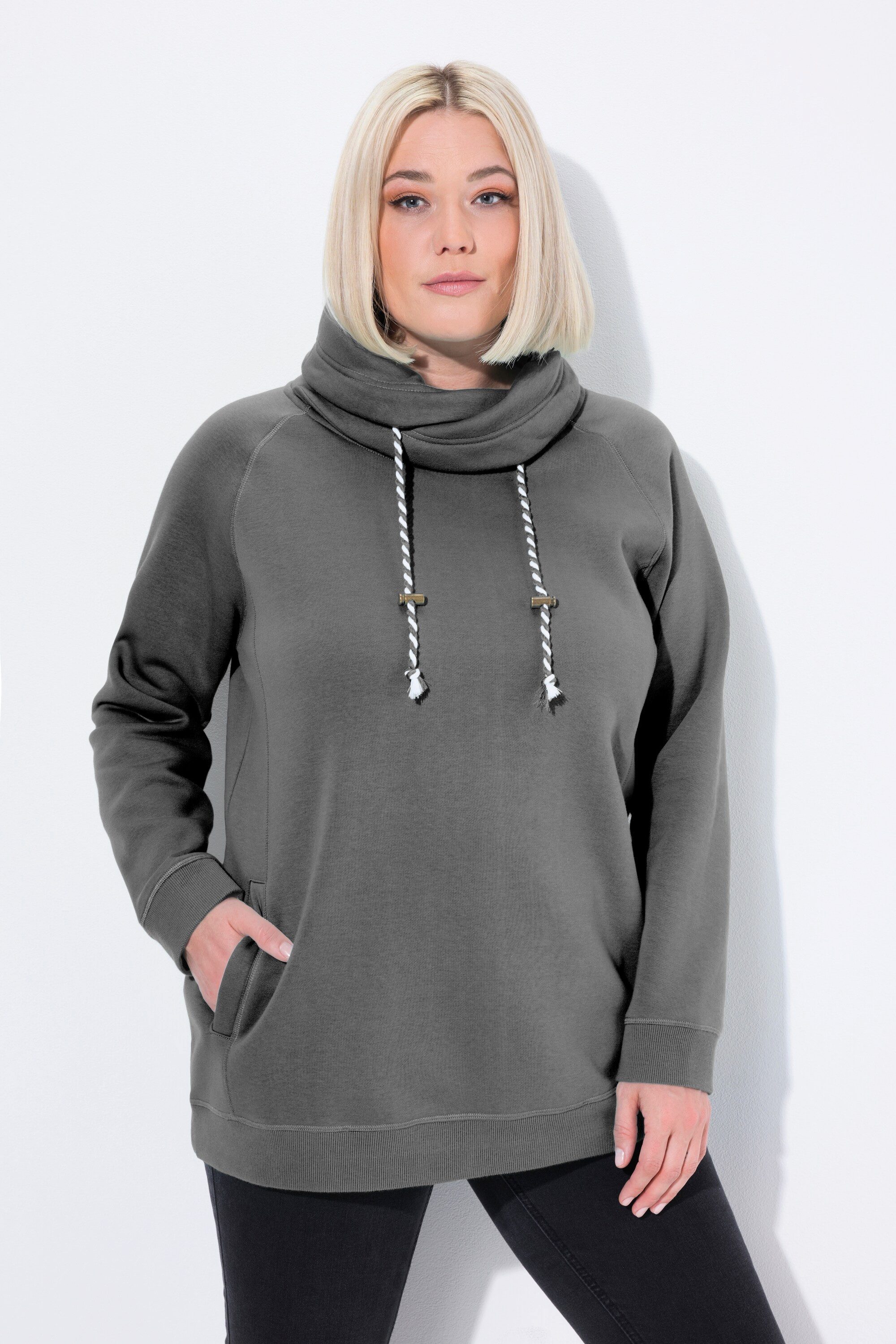 Ulla Popken Sweatshirt Bis 64 Sweatshirt mit Stehkragen Pullover günstig online kaufen