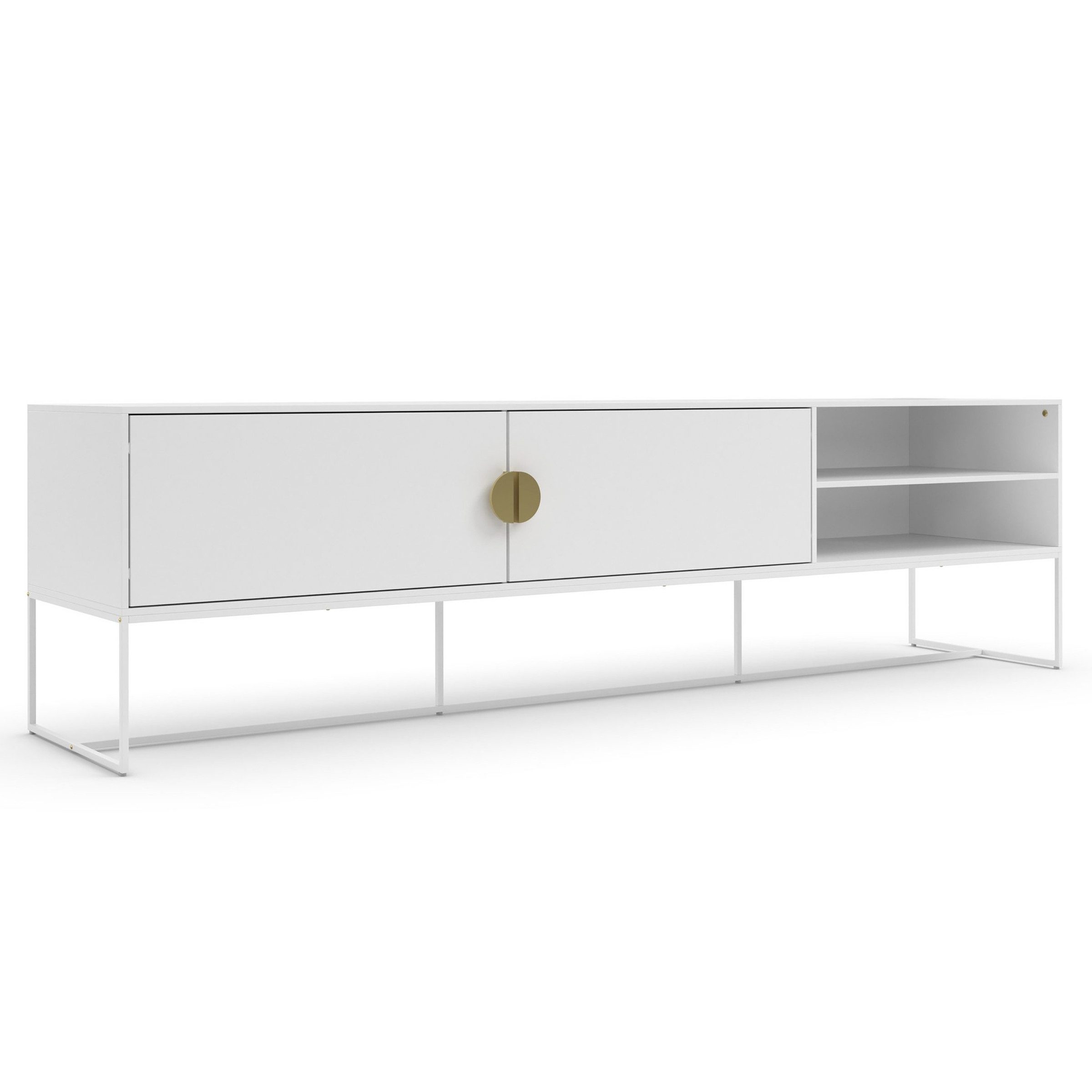 freiraum Lowboard Asia, 2 Türen, Fächer, in Weiß - 180x50x40cm (BxHxT)