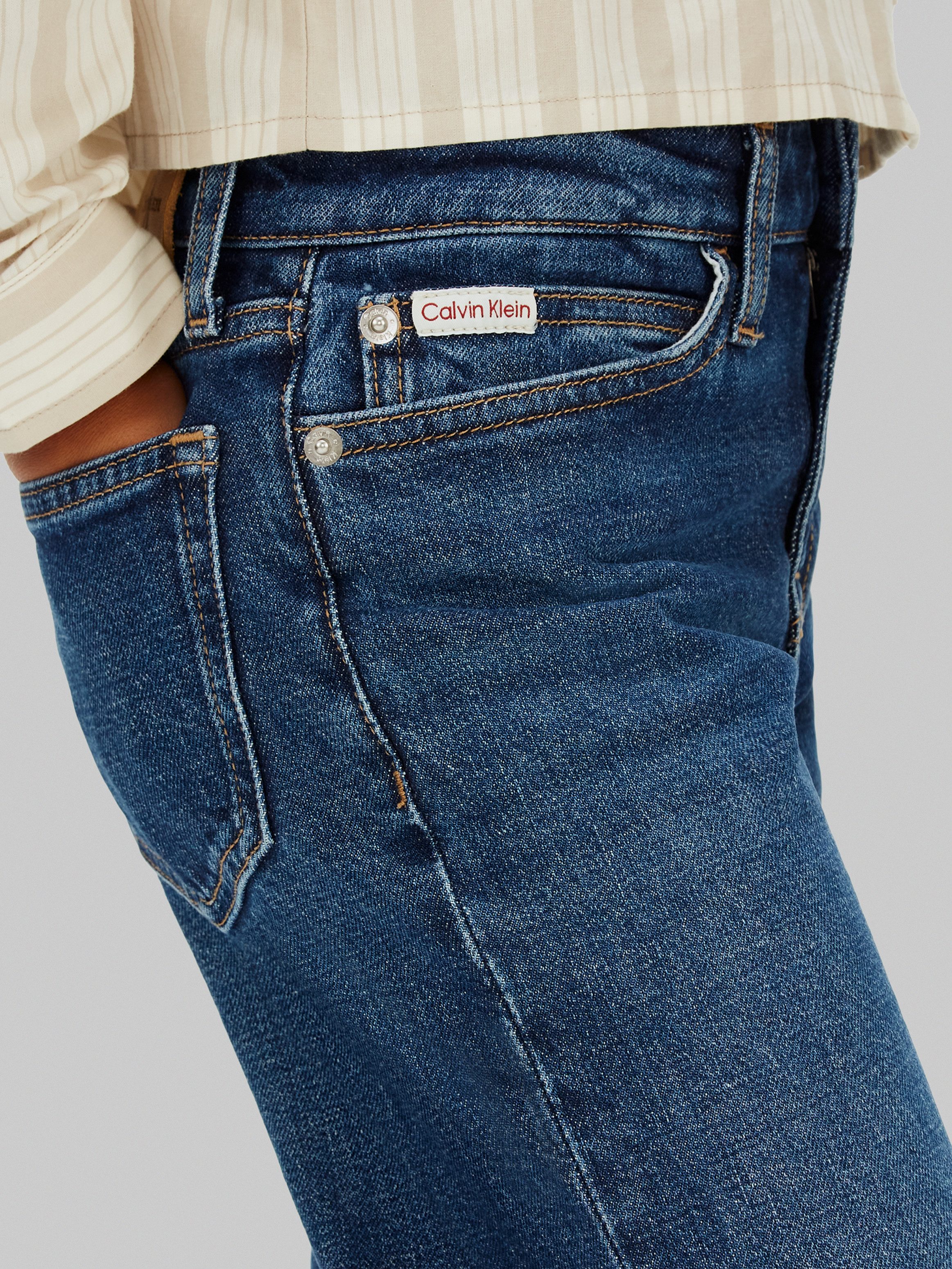 Calvin Klein Jeans Weite Jeans verstellbarer Bund, weites Bein, hohe Taille, Baumwoll-Stretch