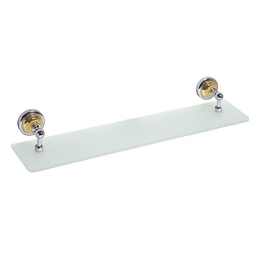 BRILLANTBAD® Duschablage BETRO GOLD Glasablage Messing Gold Chrom Glas für Bad & WC >> Bohren