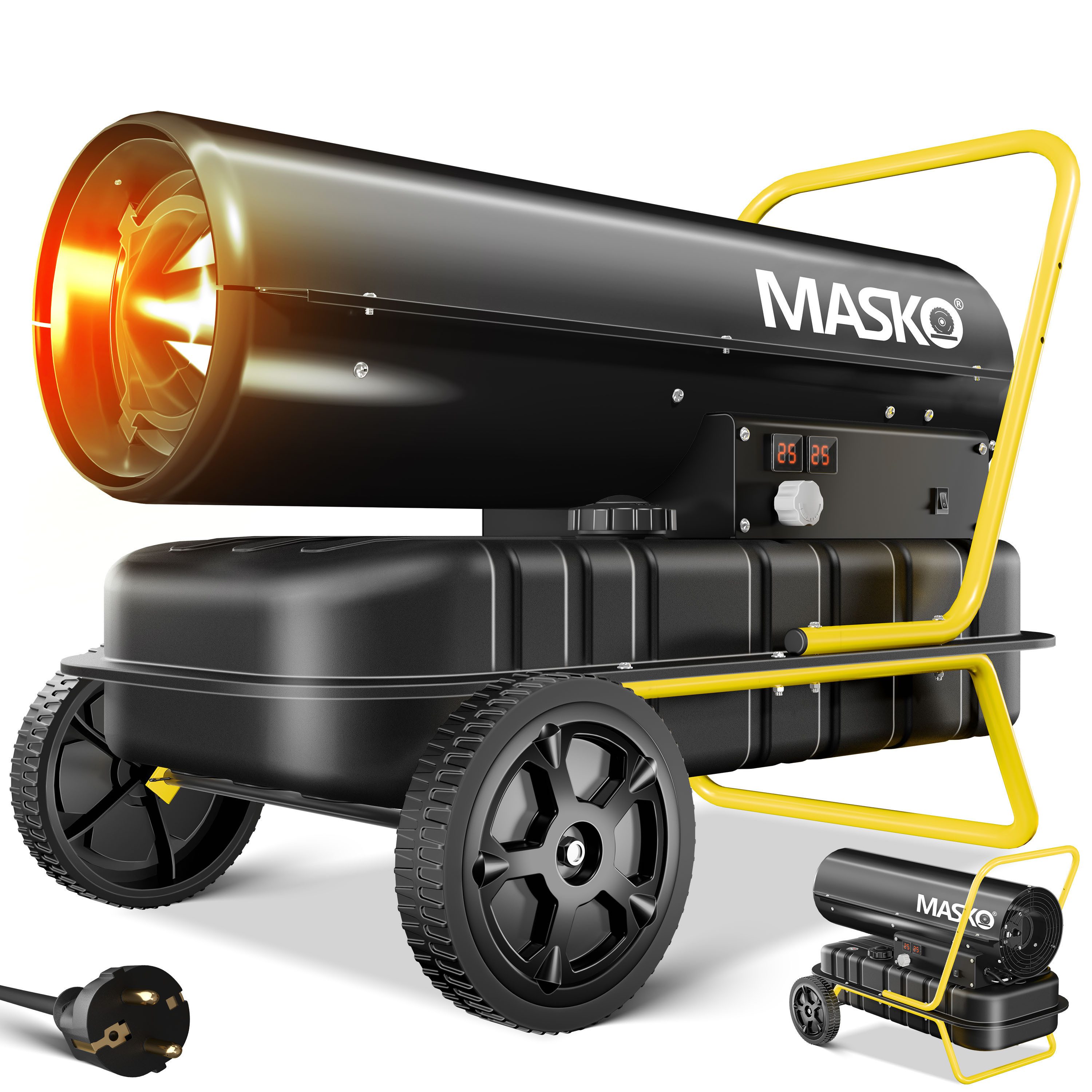 MASKO Heizgerät, 30000 W, Heizkanone 30kW Diesel Bautrockner Bauheizer Heißluftgenerator
