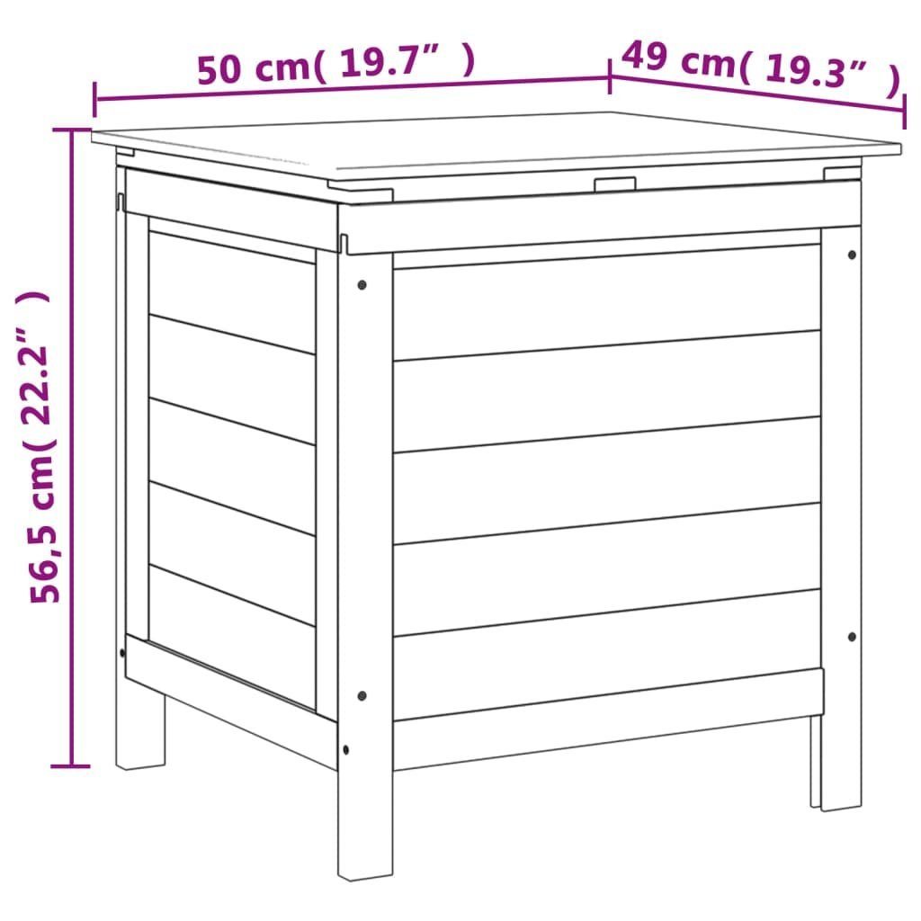 50x49x56,5 Holz Kissentruhe Auflagenbox vidaXL cm Gartentruhe Auflagenbox Natur