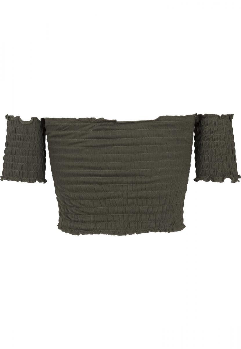 Cold T-Shirt Cropped Smoke (1-tlg) Ladies URBAN olive Damen Top CLASSICS Shoulder