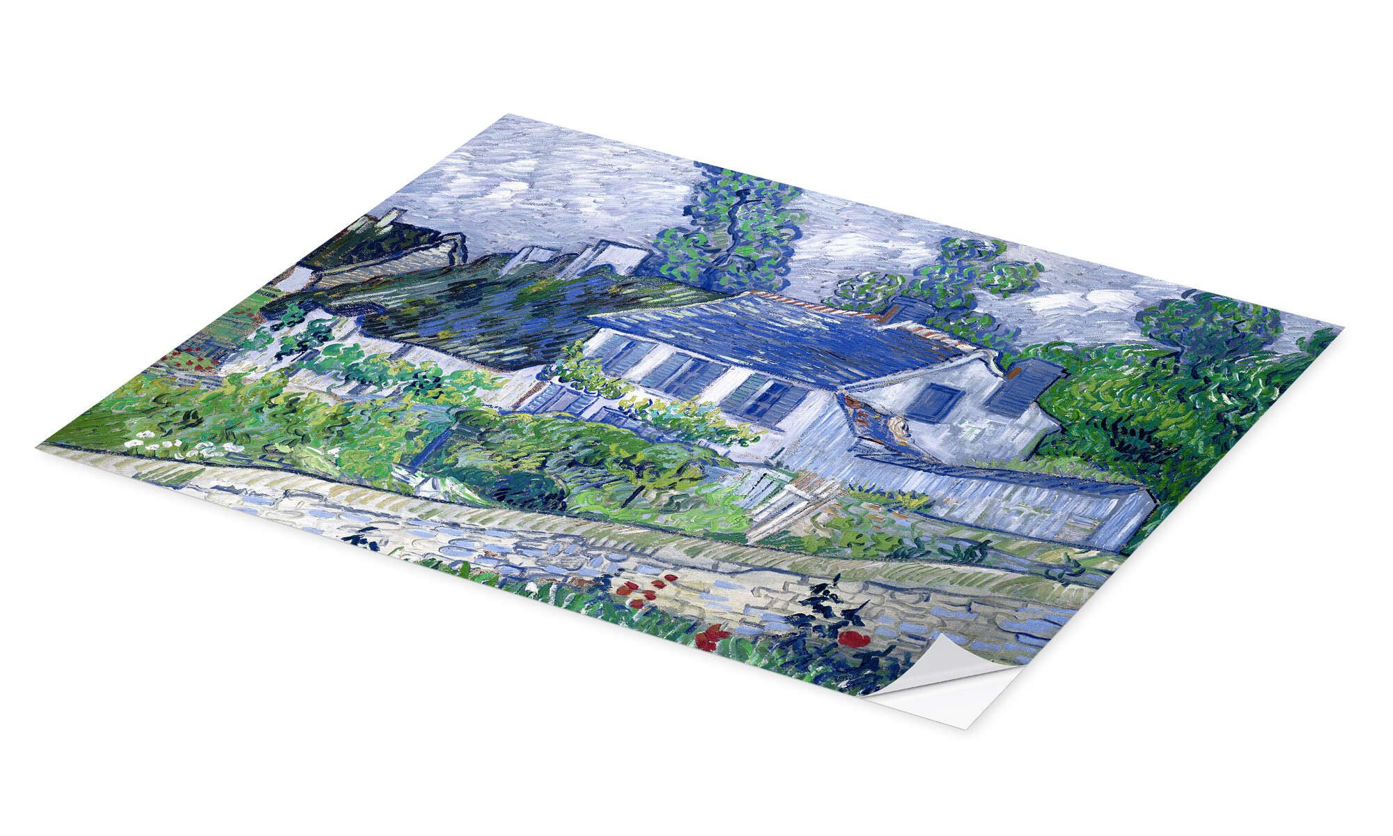 Posterlounge Wandbild Häuser in Auvers, Vincent van Gogh, erhältlich als Poster, Leinwandbild, Wandsticker oder Acrylglasbild