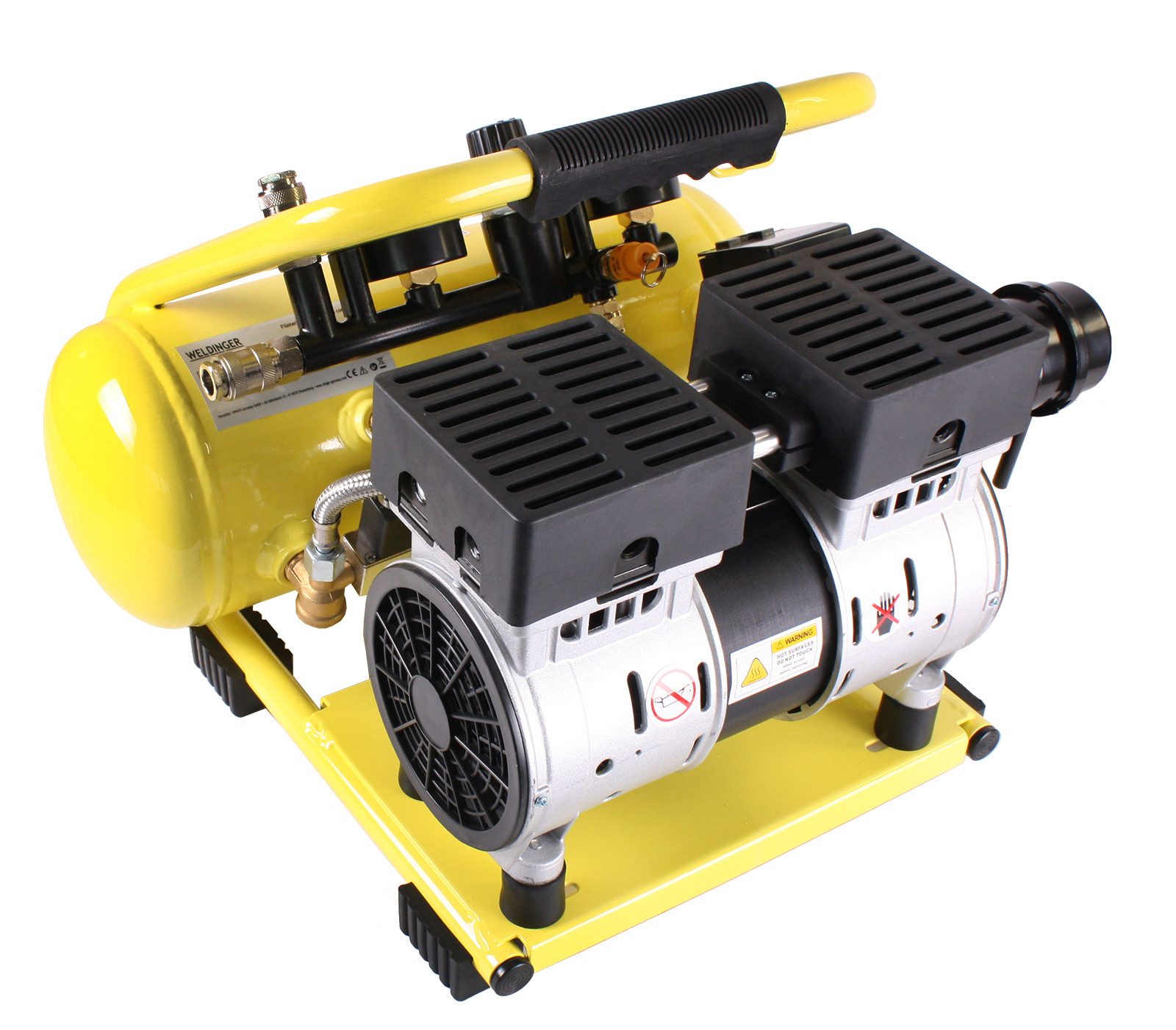 WELDINGER Kompressor FK95 compact Flüsterkompressor 750W innenbeschichteter Tank, 750 W, max. 9 bar