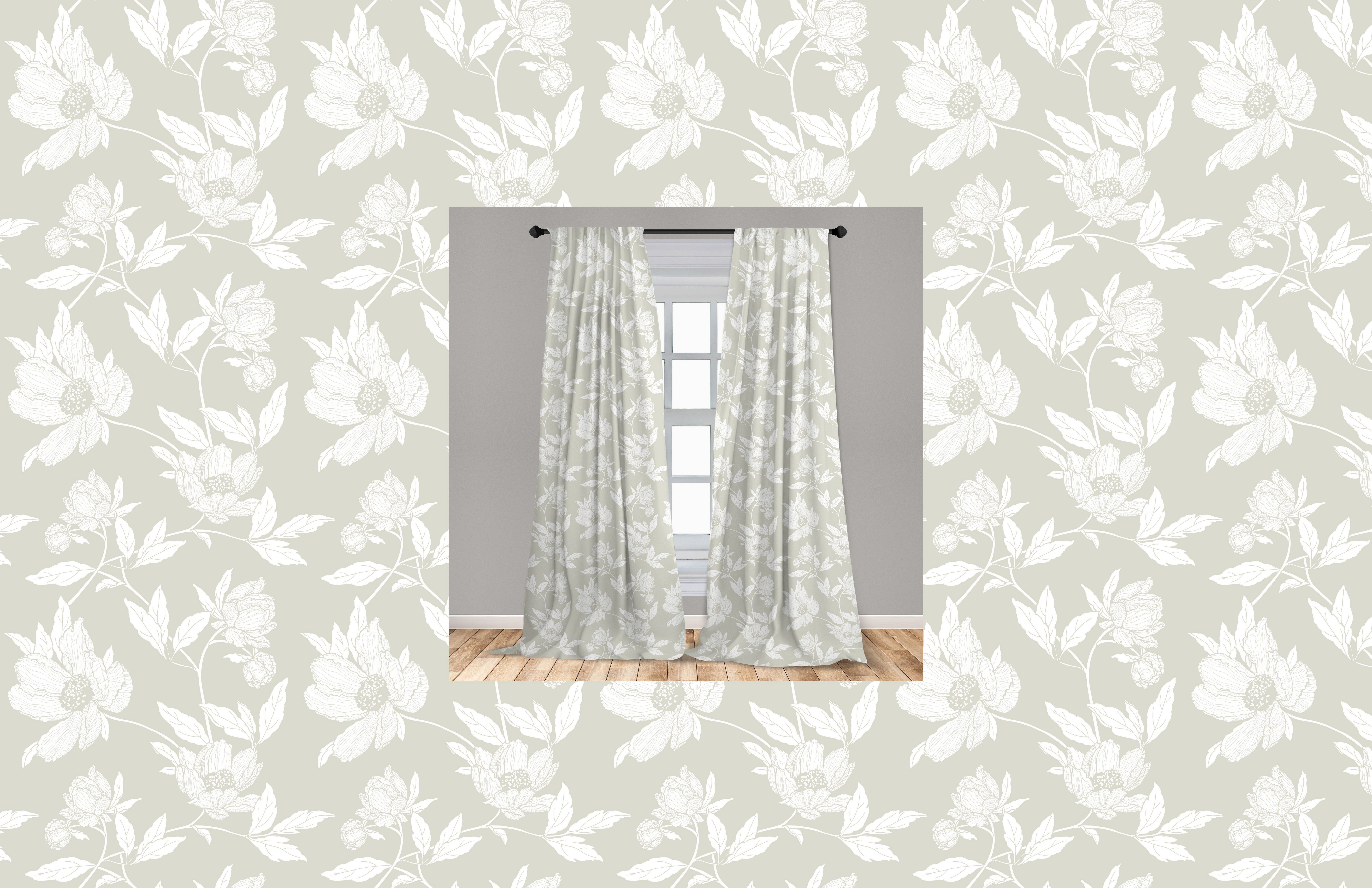 Wohnzimmer Dekor, Abakuhaus, tonte für Weich Blumensträuße Gardine Vorhang Blumen Microfaser, Schlafzimmer