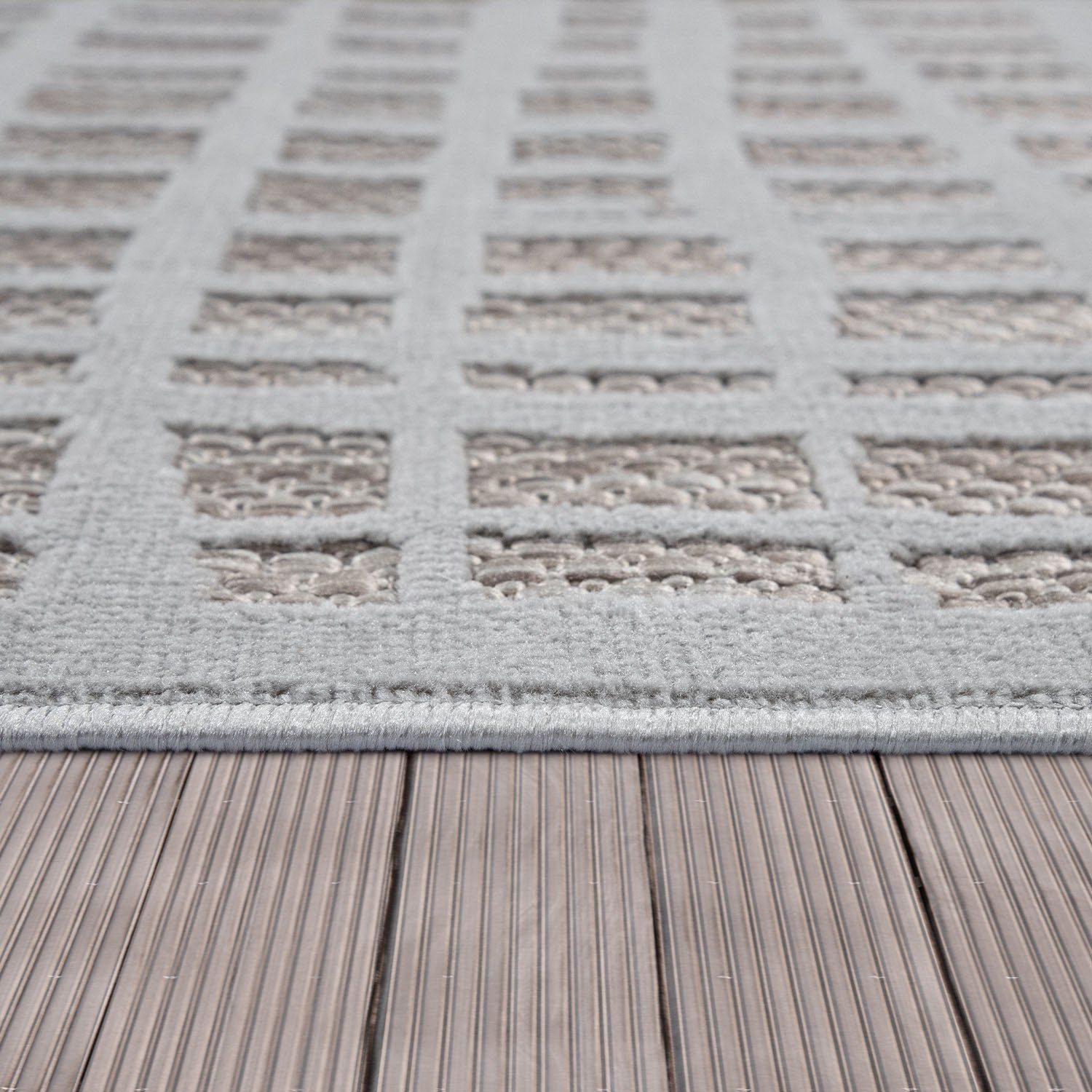 Teppich Teka In- Höhe: Outdoor Home, Muster, 3D-Effekt, und mm, 8 Flachgewebe, Paco Karo 782, rechteckig, geeignet