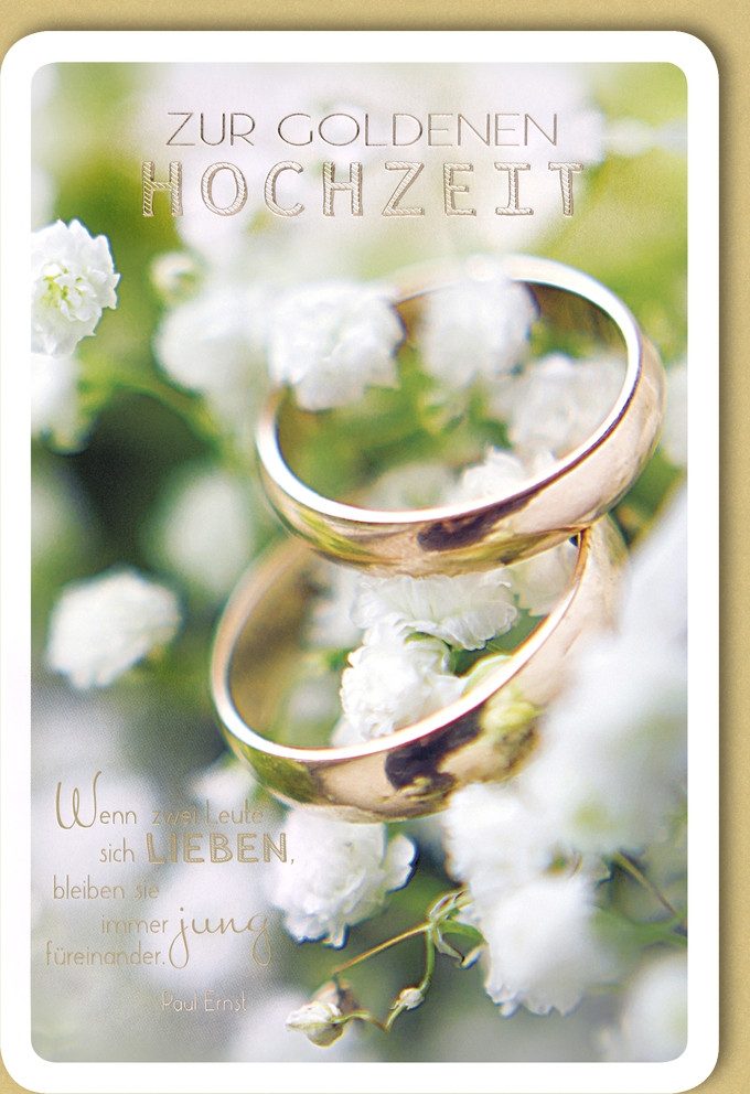 Verlag Dominique Grußkarten Goldhochzeit Glückwunschkarte im Format