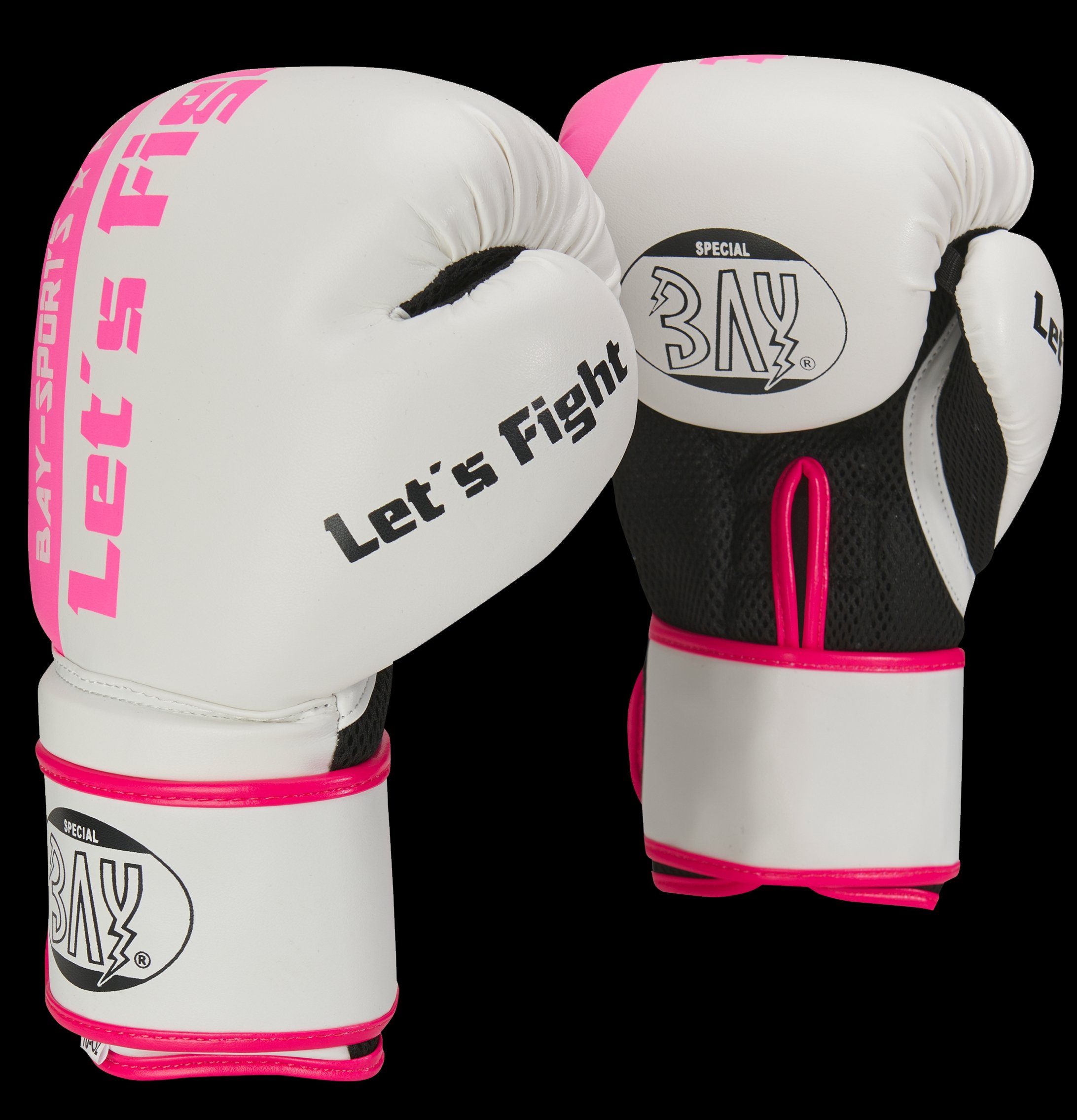 BAY-Sports Boxhandschuhe Lets Kickboxe Fight pink Box-Handschuhe Boxen Mesh