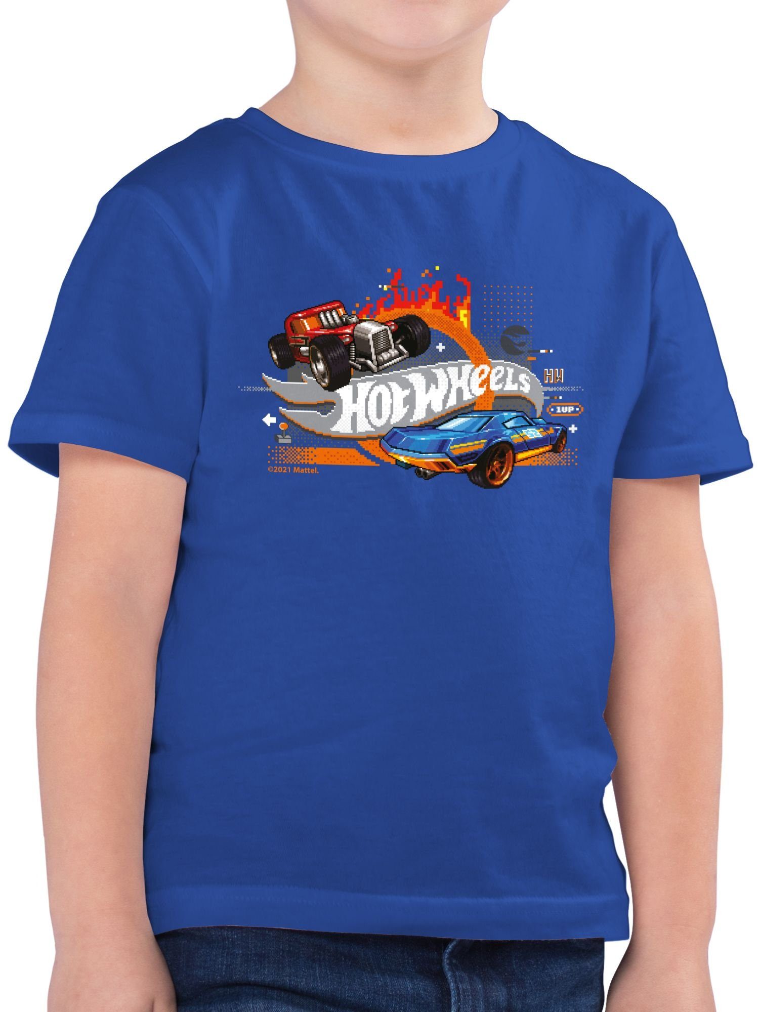 Royalblau 02 Shirtracer Jungen 8-Bit Hot Wheels Logo T-Shirt