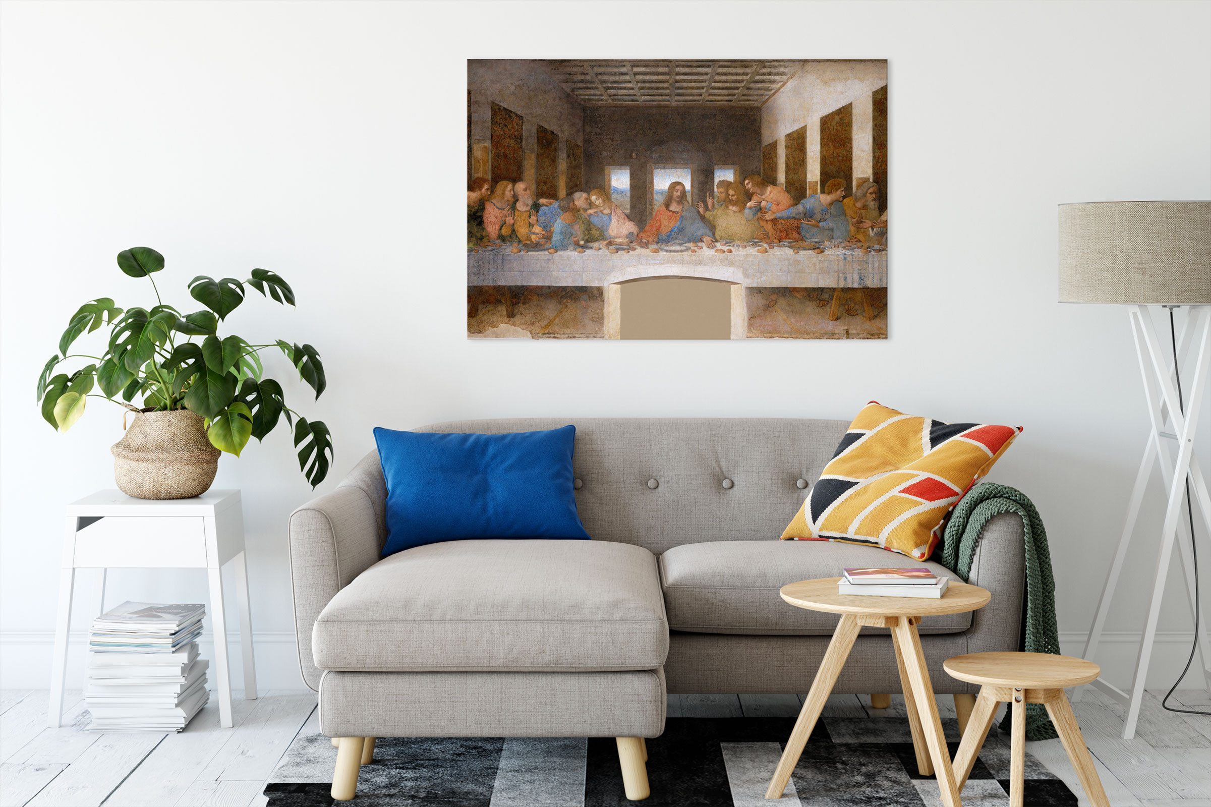 Pixxprint Leinwandbild Leonardo da Vinci - Das letzte Abendmahl, Leonardo da Vinci - Das letzte Abendmahl (1 St), Leinwandbild fertig bespannt, inkl. Zackenaufh – Bild 2 von 5