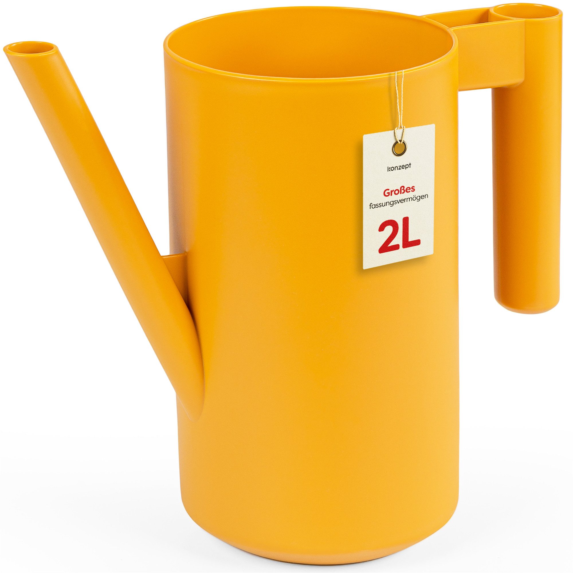 KONZEPT Gießkanne klein 2 L für Zimmerpflanzen, aus Kunststoff, Kompakte Größe: L 27,2 cm, B 12,8 cm, H 24,6 cm, 2 L, 212 g