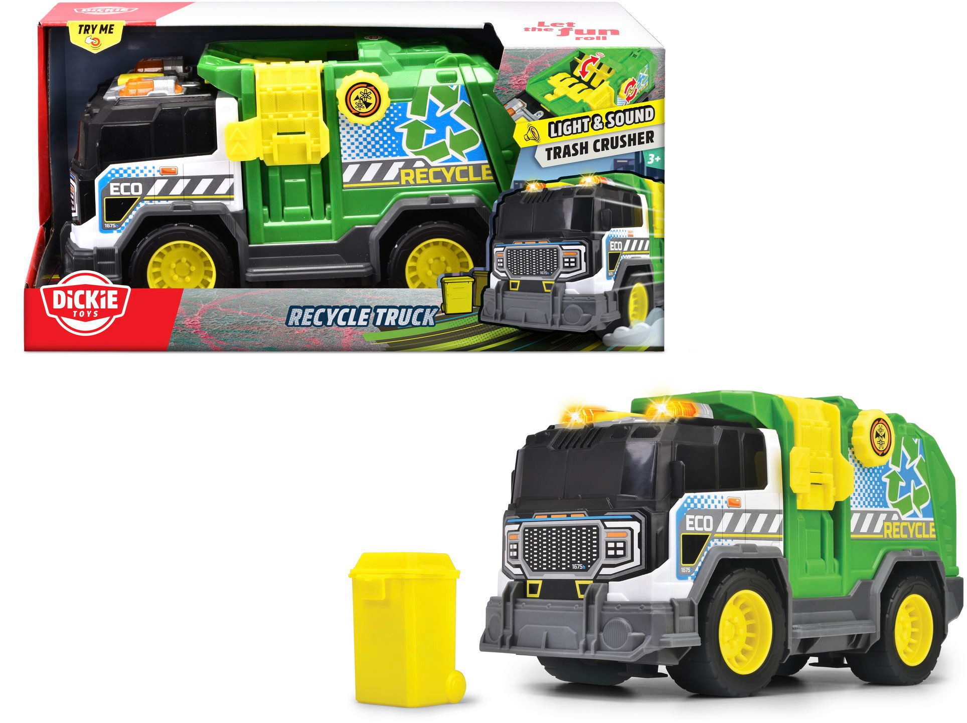 Dickie Toys Spielzeug-Müllwagen Dickie Spielfahrzeug Müllwagen Auto Go Action / City Recycle Truck 203