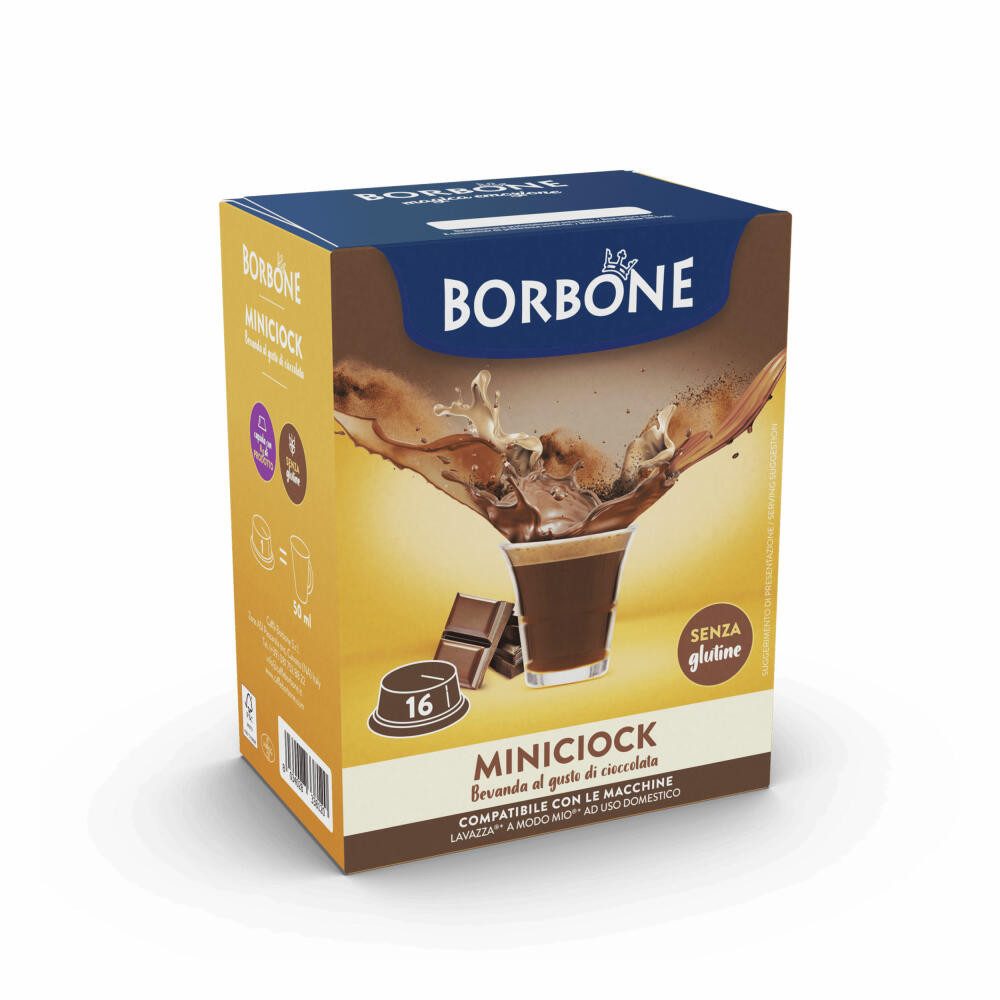 Caffè Borbone Milchmischgetränk MiniCiock, 16 Kapseln, Kompatibel mit dem Lavazza A Modo Mio System*