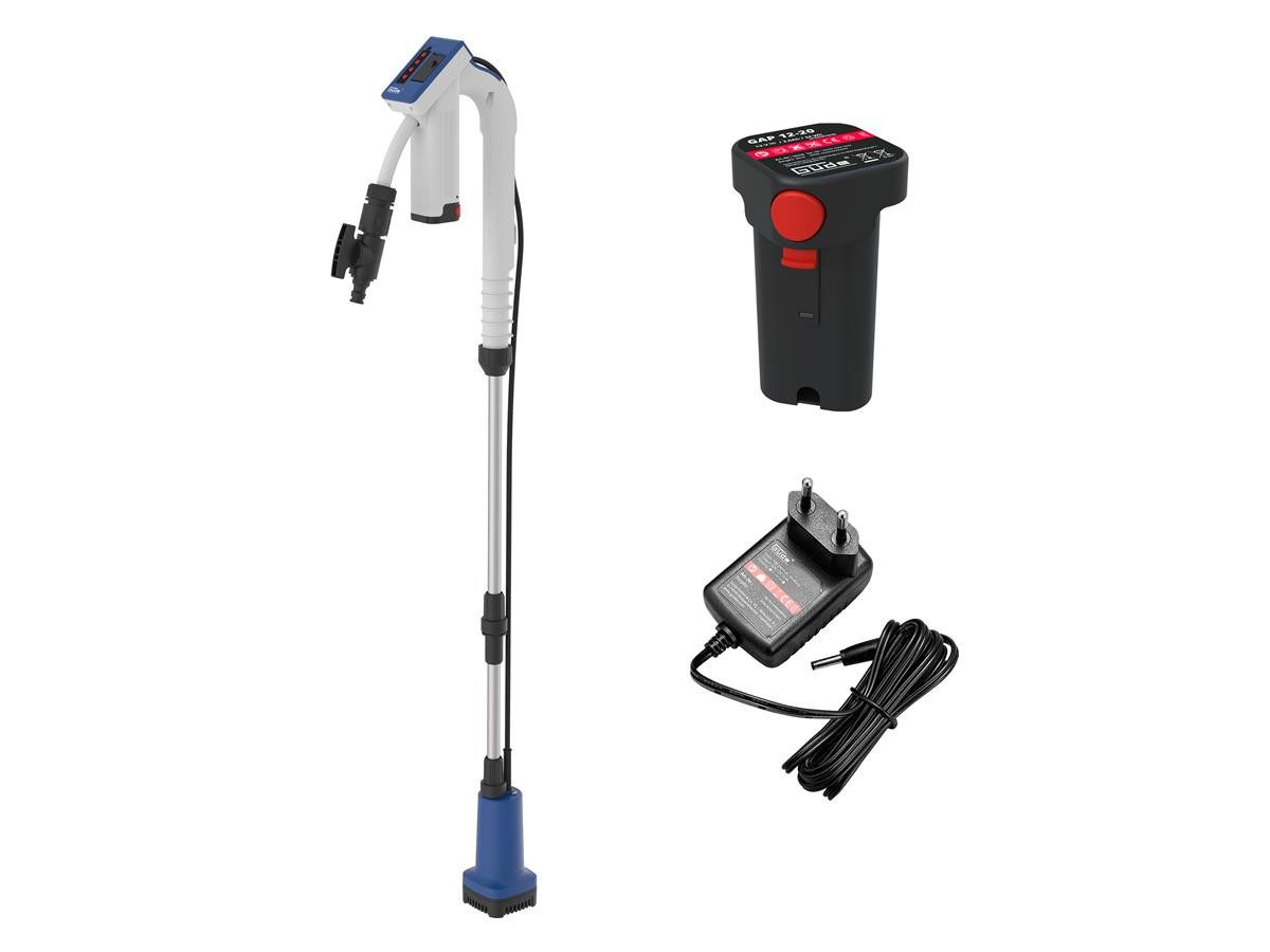 Güde Regenfasspumpe RFP 12-201-04 (Set), inkl. Akku & Ladegerät, 1500 l/h max. Fördermenge, 11m max. Förderhöhe