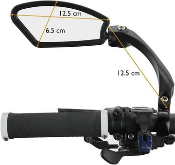 iceagle Fahrradreflektor Fahrradspiegel, Lenkerendenspiegel-Fahrradlenker Rückspiegel, 360° verstellbarer Spiegel,Vielseitige Kompatibilität