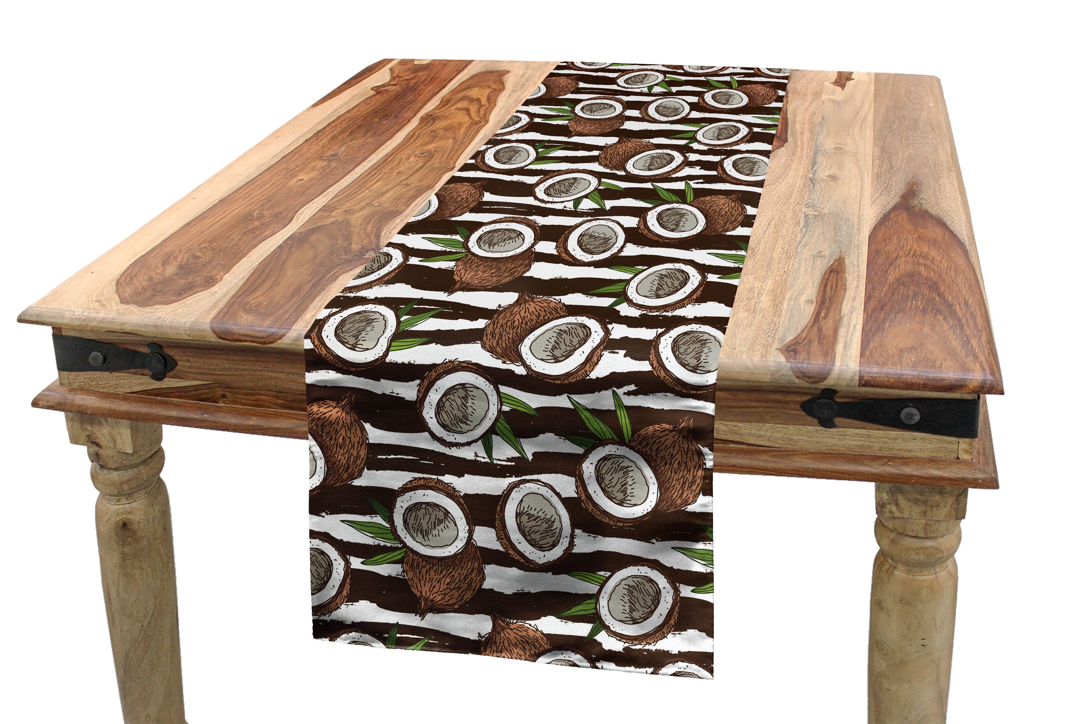 Neueste Ware eingetroffen Abakuhaus Tischläufer Esszimmer Küche Rechteckiger Jungle Exotic Tischläufer, Tropisch Coconut Dekorativer