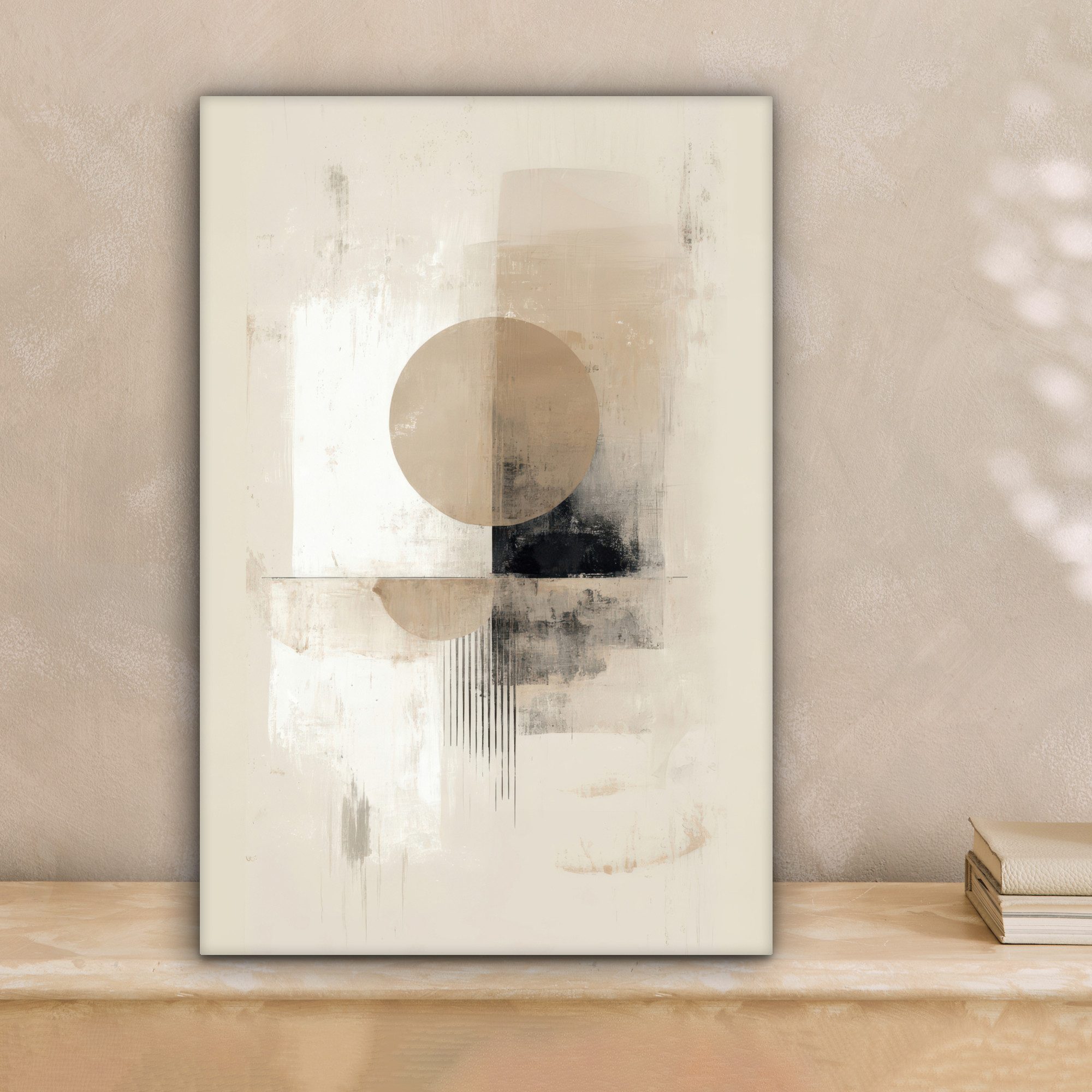 OneMillionCanvasses® Leinwandbild Kreis - Zusammensetzung - Tiefe - Beige, günstig online kaufen