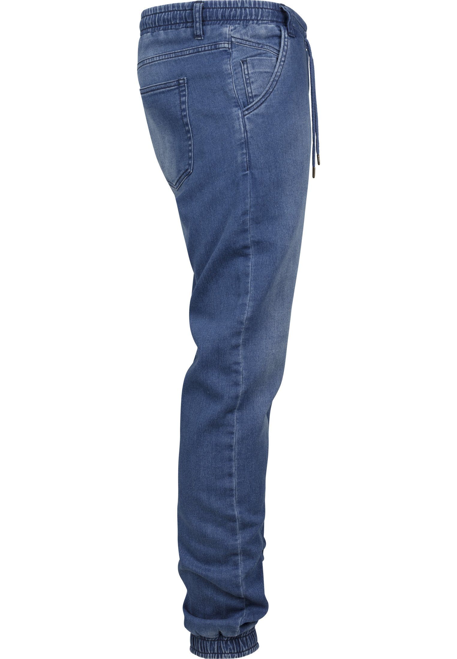 URBAN CLASSICS Bequeme Jeans Herren blue washed Denim (1-tlg) Knitted Jogpants