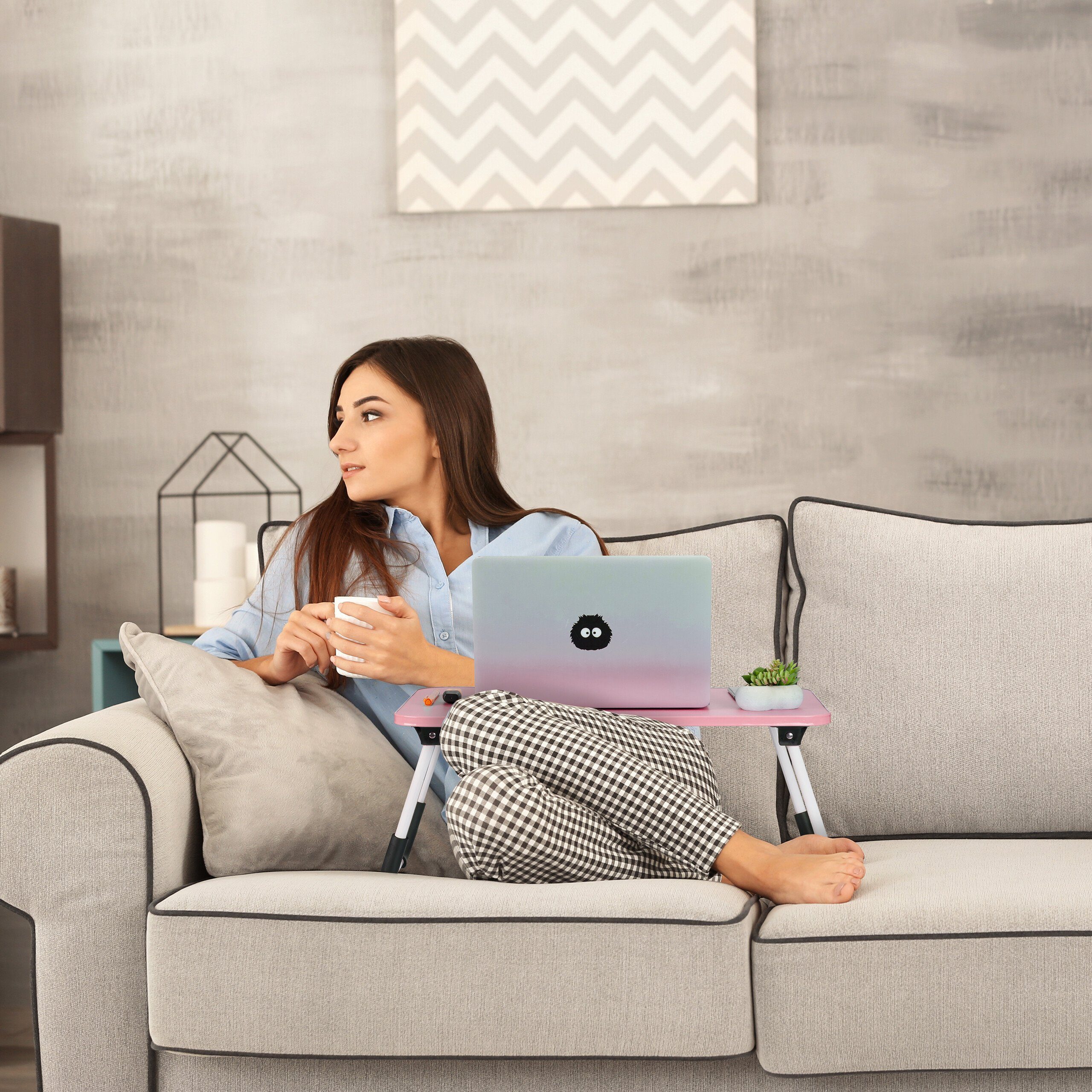relaxdays Laptoptisch Pinker Laptoptisch
