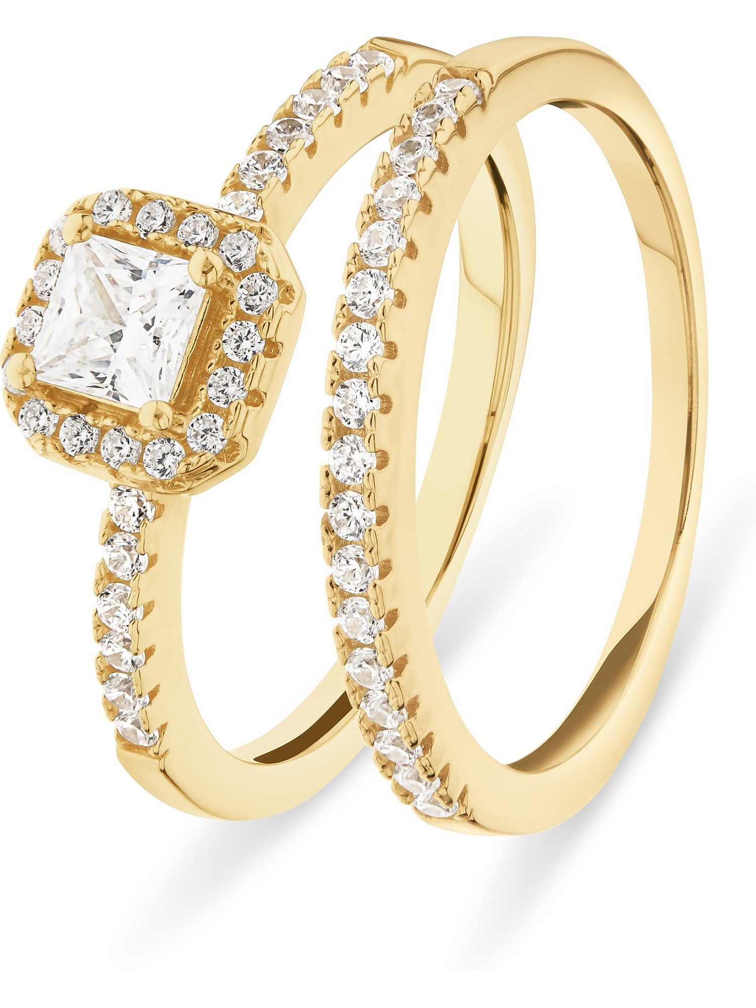 CHRIST Fingerring CHRIST Damen-Damenring 925er Silber 45 Zirkonia, Zirkonia günstig online kaufen