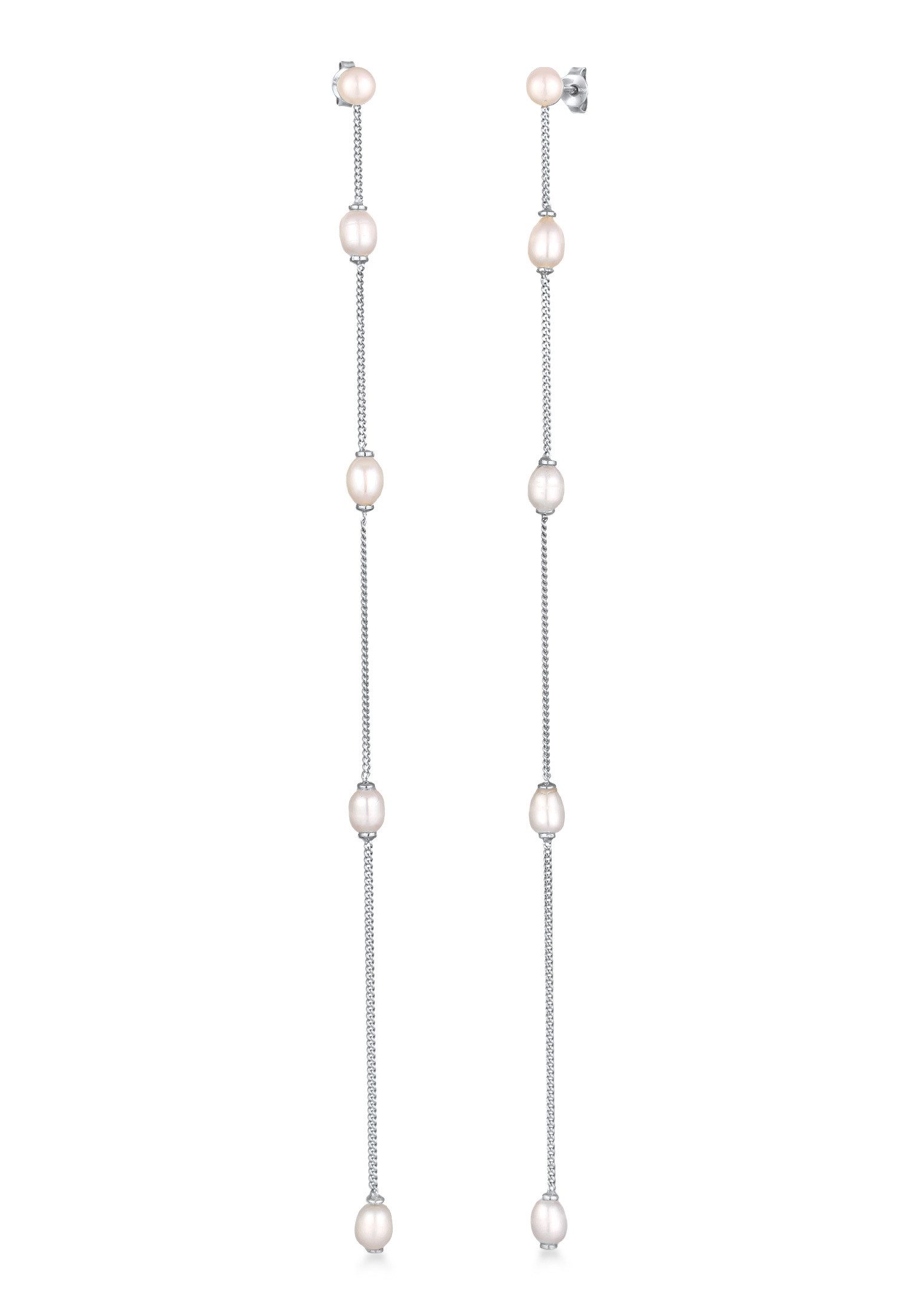 Perlenohrringe Ohrstecker Süßwasserzuchtperlen Weiß 925 Sterling Silber