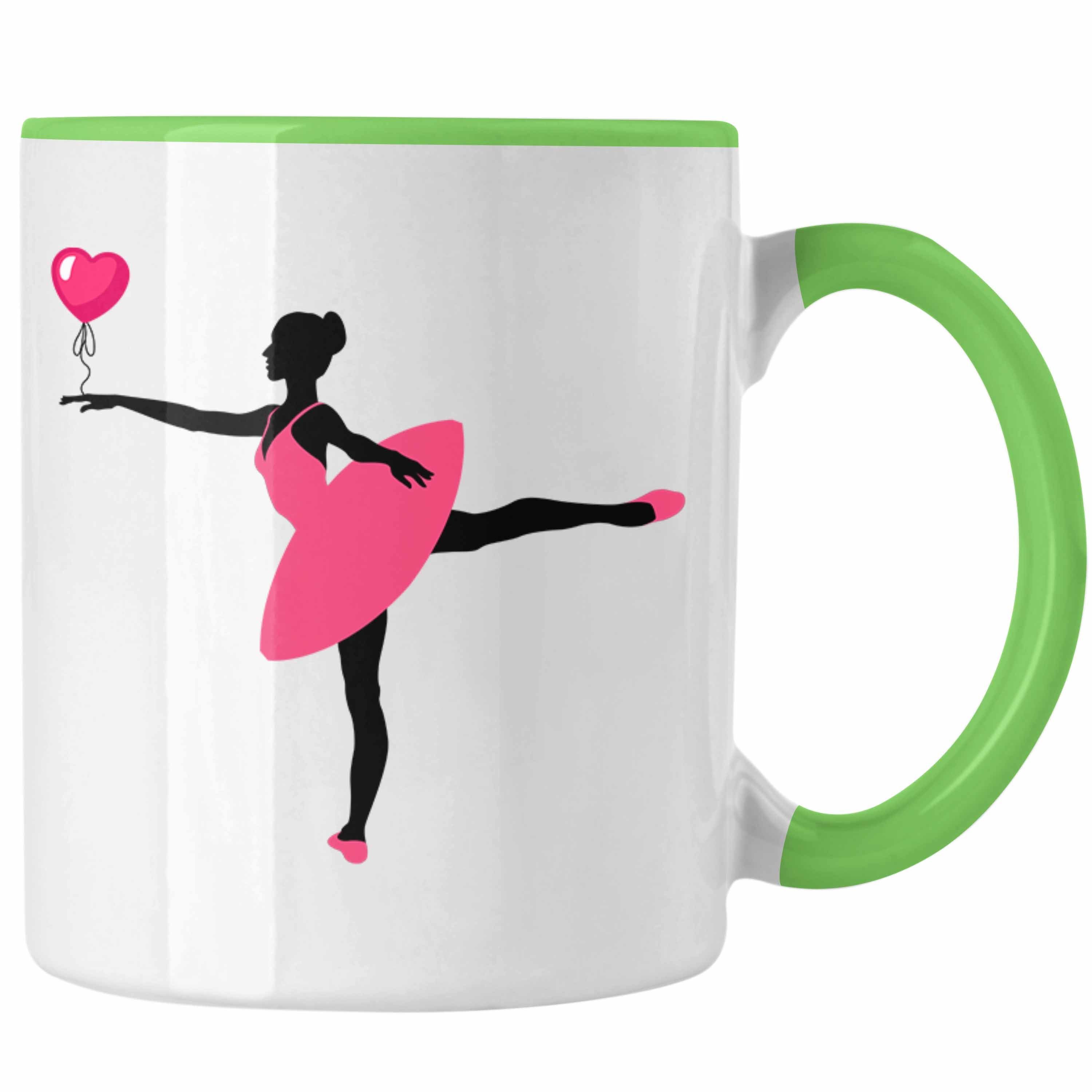 Trendation Tasse Trendation - Ballerina Balett Geschenk Ballett Frauen Geschenkidee Tasse Mädchen Lehrer Kaffeetasse Grün