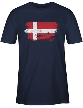 Shirtracer T-Shirt Dänemark Vintage 2024 Fussball EM Fanartikel