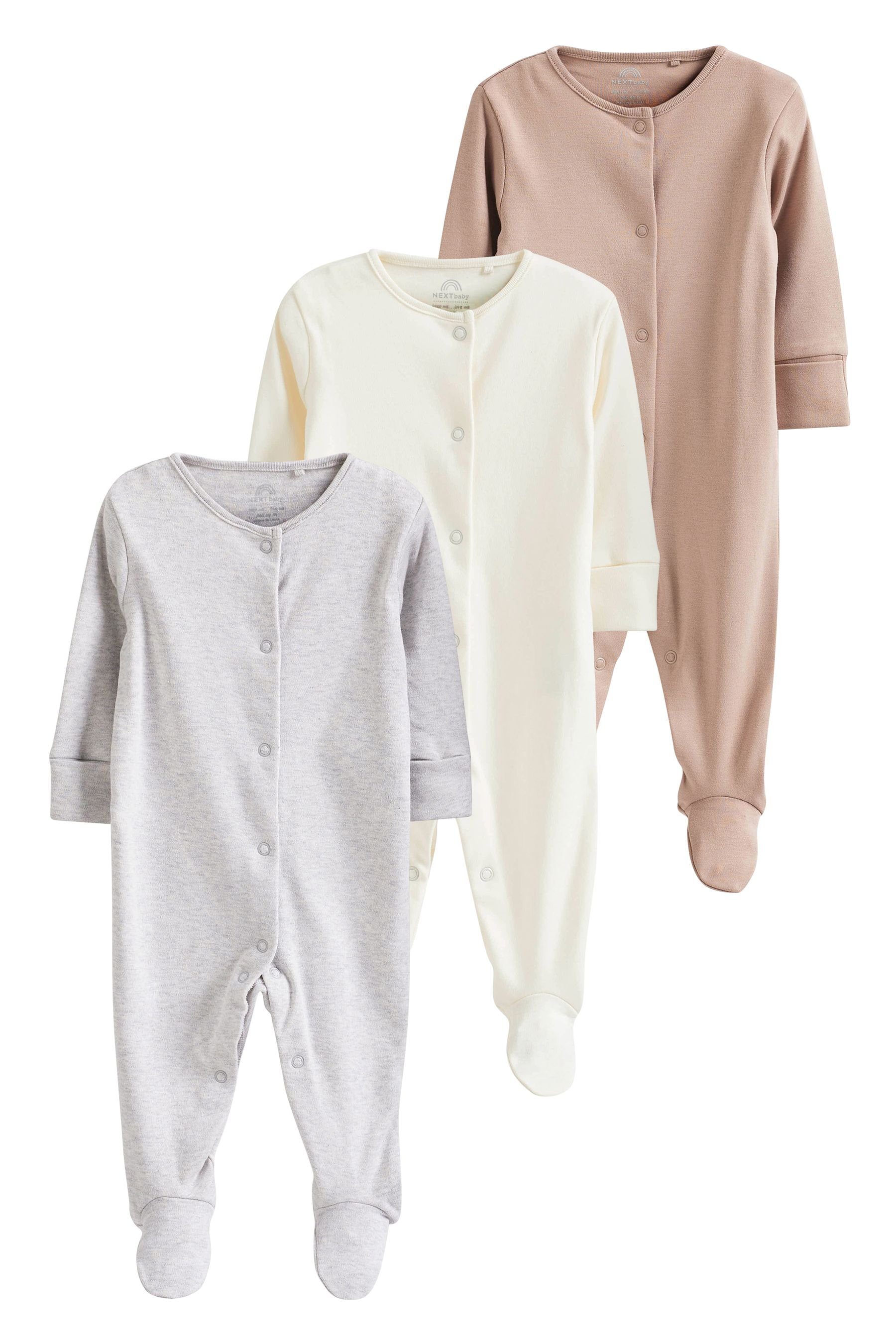 Schlafoverall 3er-Pack Babyschlafanzüge aus Baumwolle