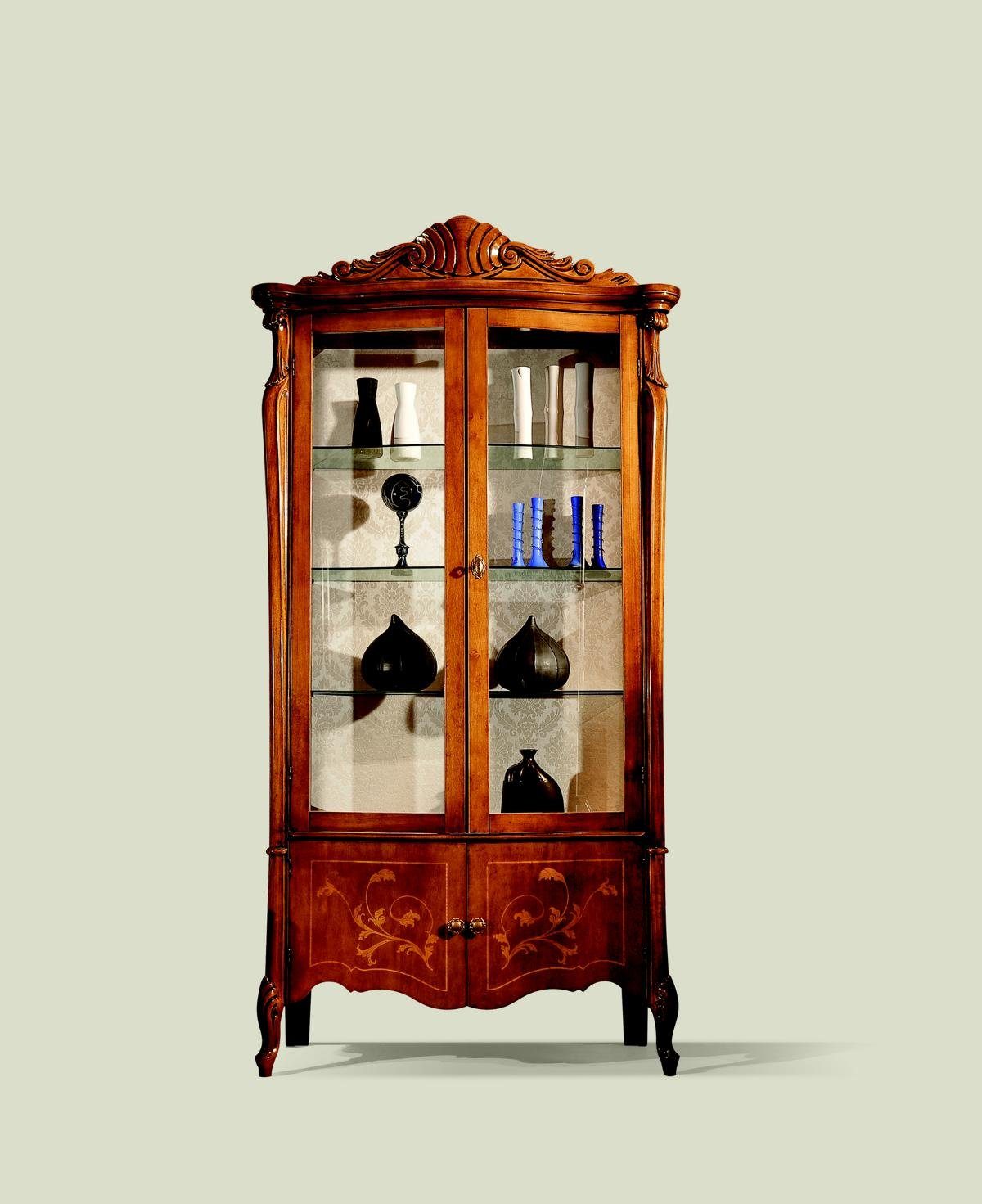JVmoebel Vitrine »Möbel Klassische Vitrine Antik Stil Barock Rokoko  Glasvitrine Wohnzimmer Holz« online kaufen | OTTO