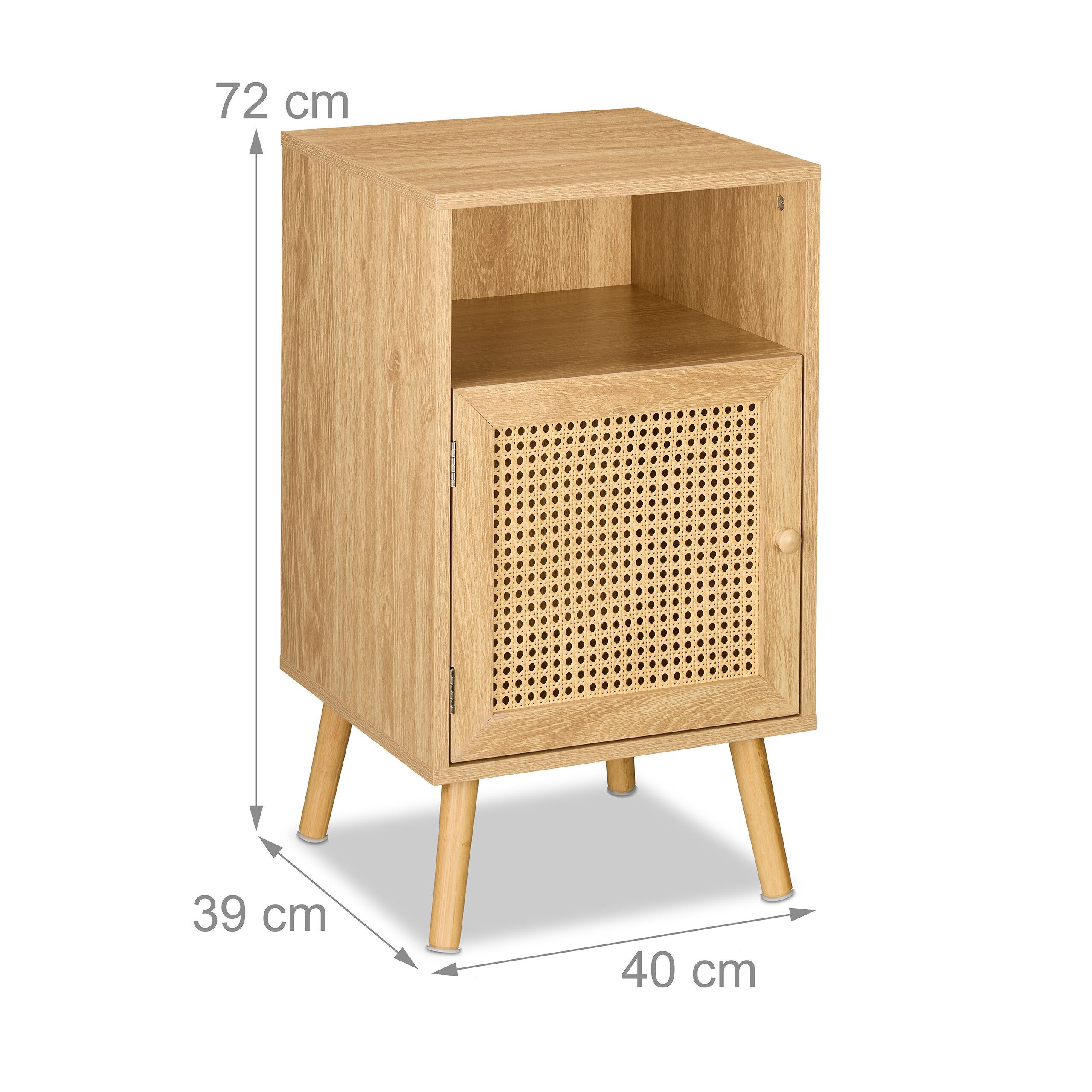 relaxdays Nachttisch im Rattan-Design (1-St) – Bild 4 von 5