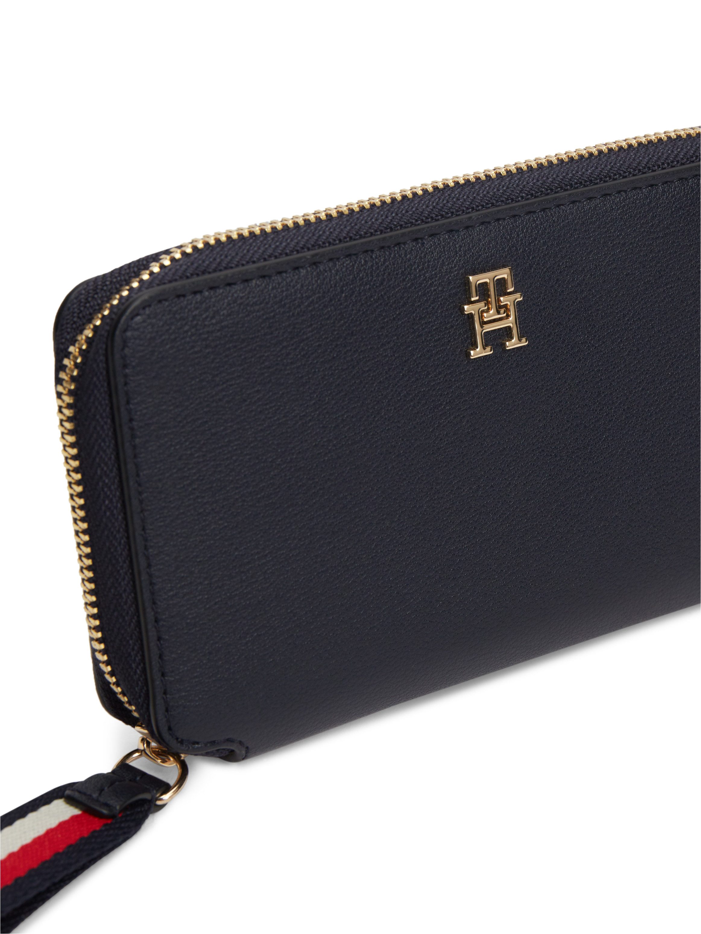 Tommy Hilfiger Geldbörse TH LOGOTAPE COMPACT ZIP AROUND, Unisex Portemonnaie, Geldbeutel mit edlem TH-Logoelement – Bild 4 von 4