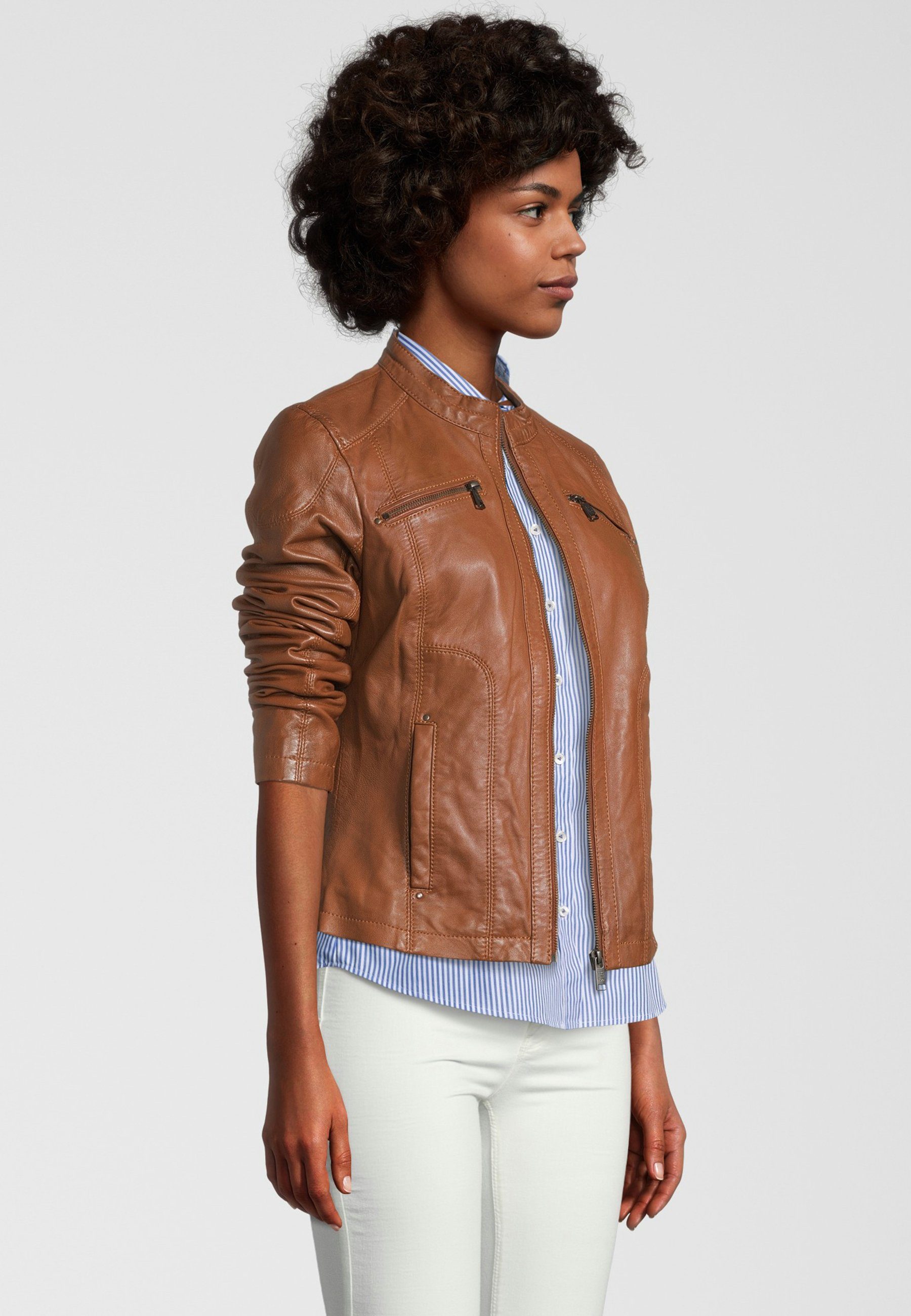 Label-Patch H.I.S mit Lederjacke D COGNAC