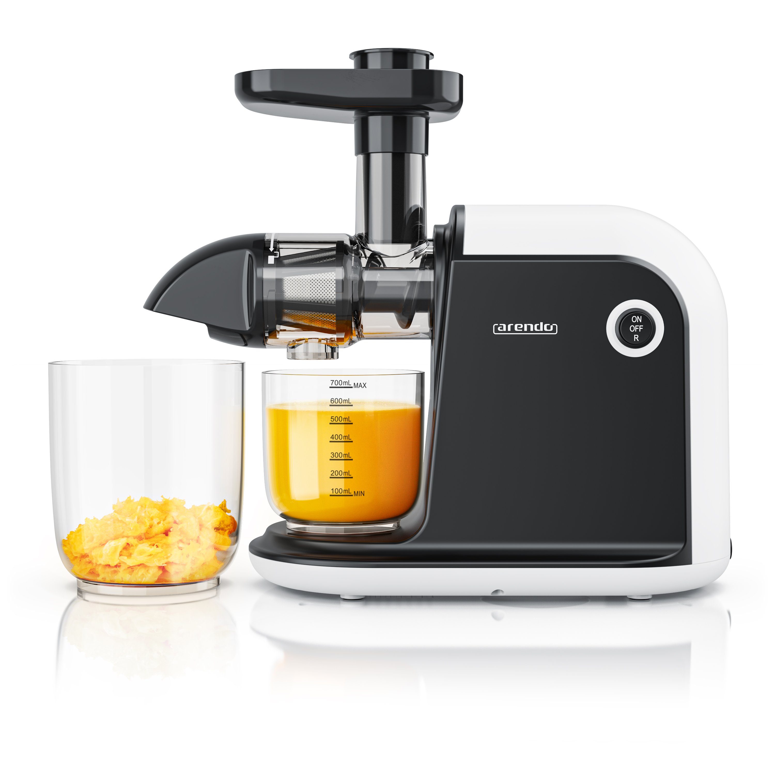 Arendo Slow Juicer, 150 W, Entsafter, Edelstahl, elektrisch, Gemüse und Obst, 150 W, 700 ml