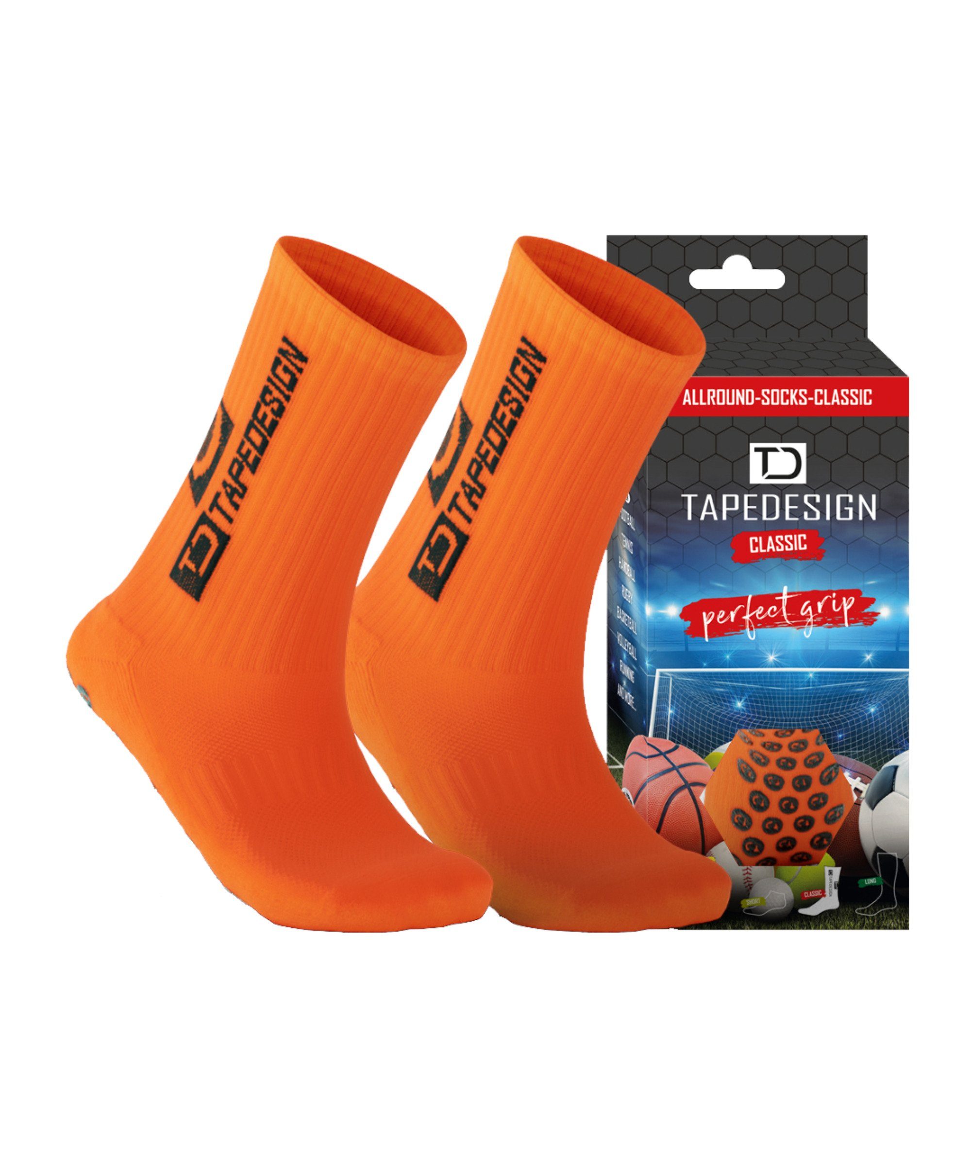 Tapedesign Sportsocken Gripsocks Socken default orangeschwarz